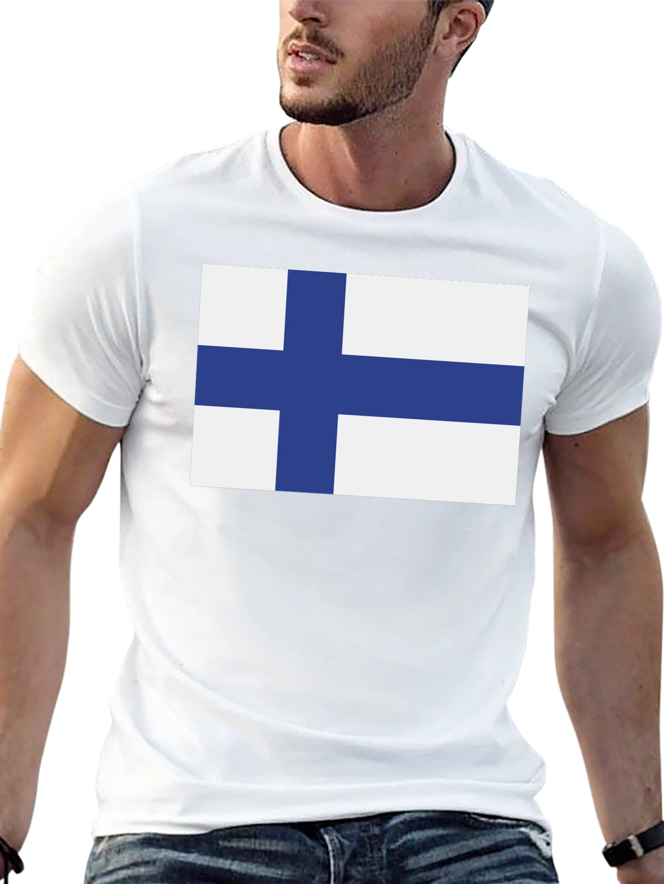 Finland Flag Graphic Tee - Black T-Shirt