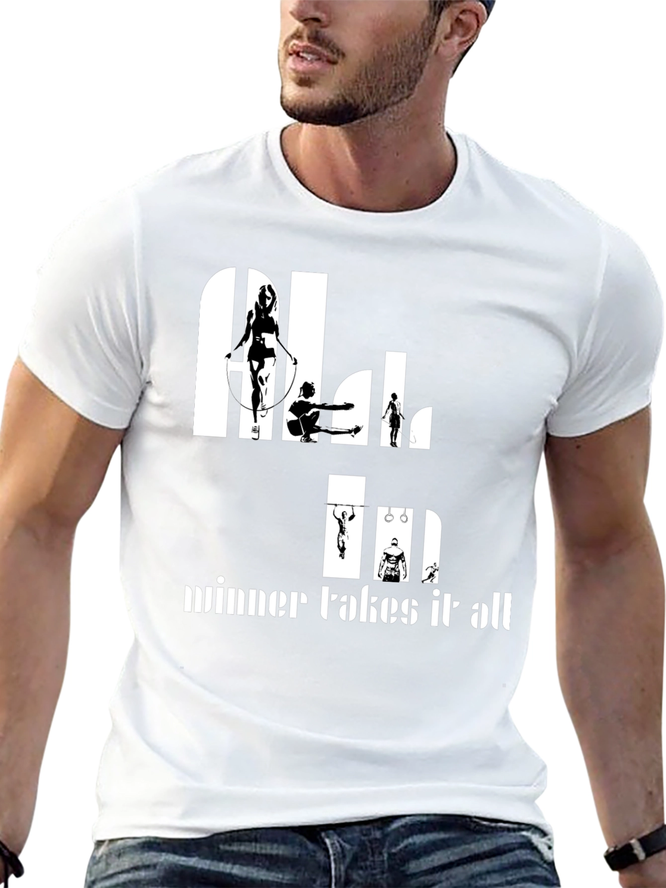 Athlete Silhouette T-Shirt - Winner Takes All Design