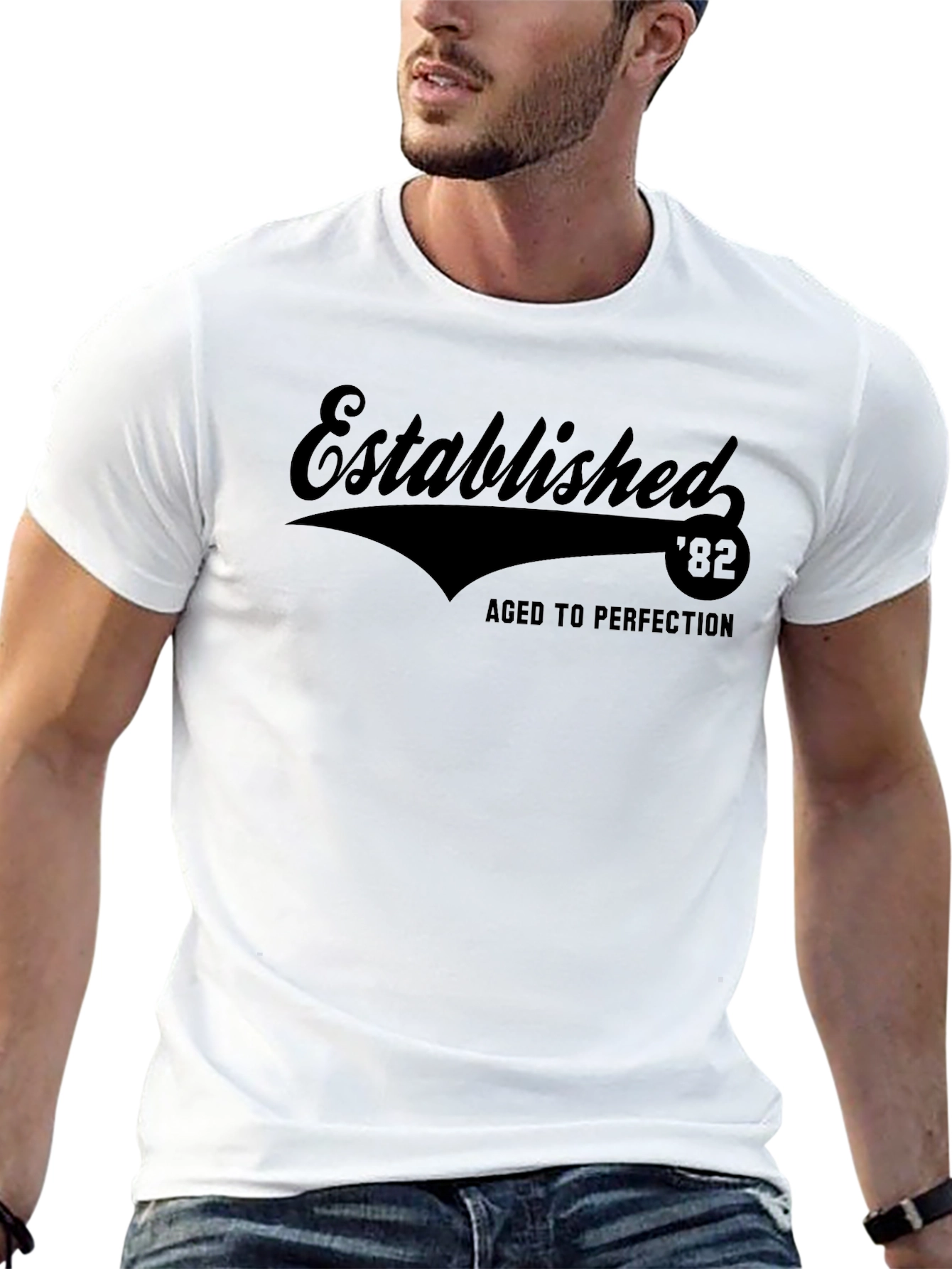 Established 82 Aged to Perfection Black T-Shirt