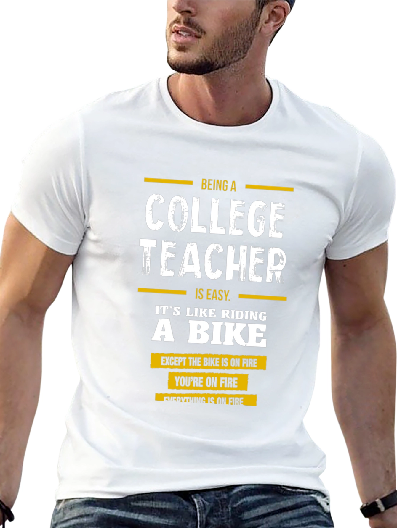 College Teacher On Fire Graphic T-Shirt