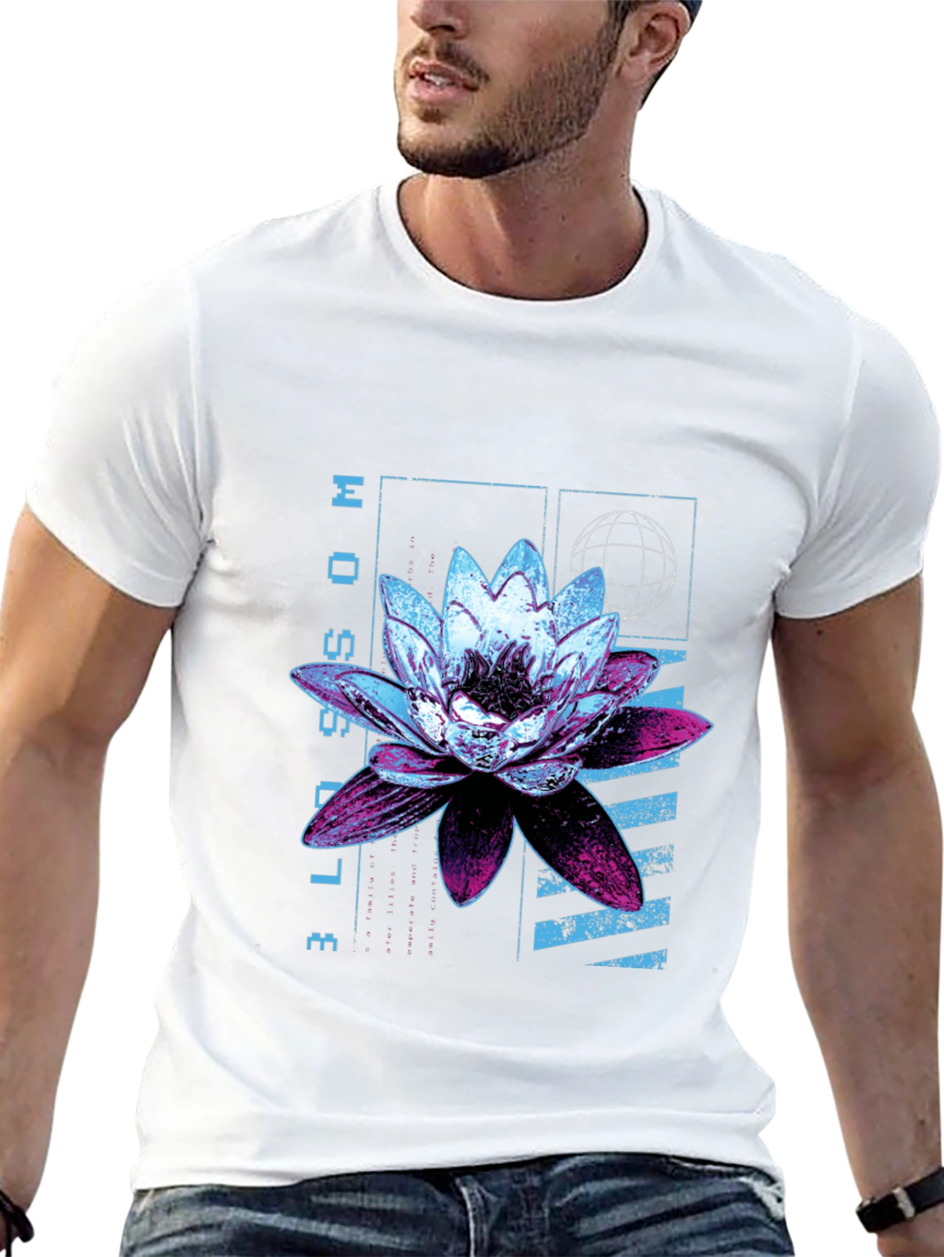 Blossom Graphic Print Black T-Shirt