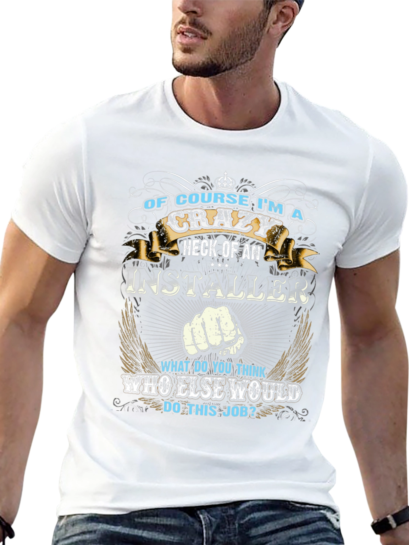 Crazy Installer Graphic T-Shirt - Black