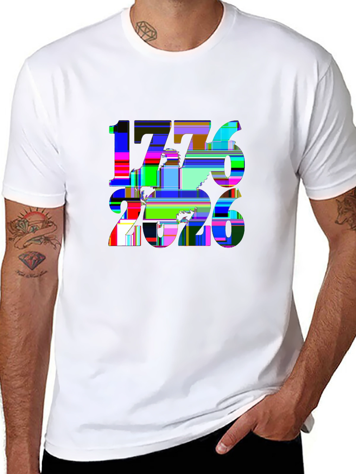 USA 250th Anniversary Glitch Tee - 1776 2026 Patriotic Shirt