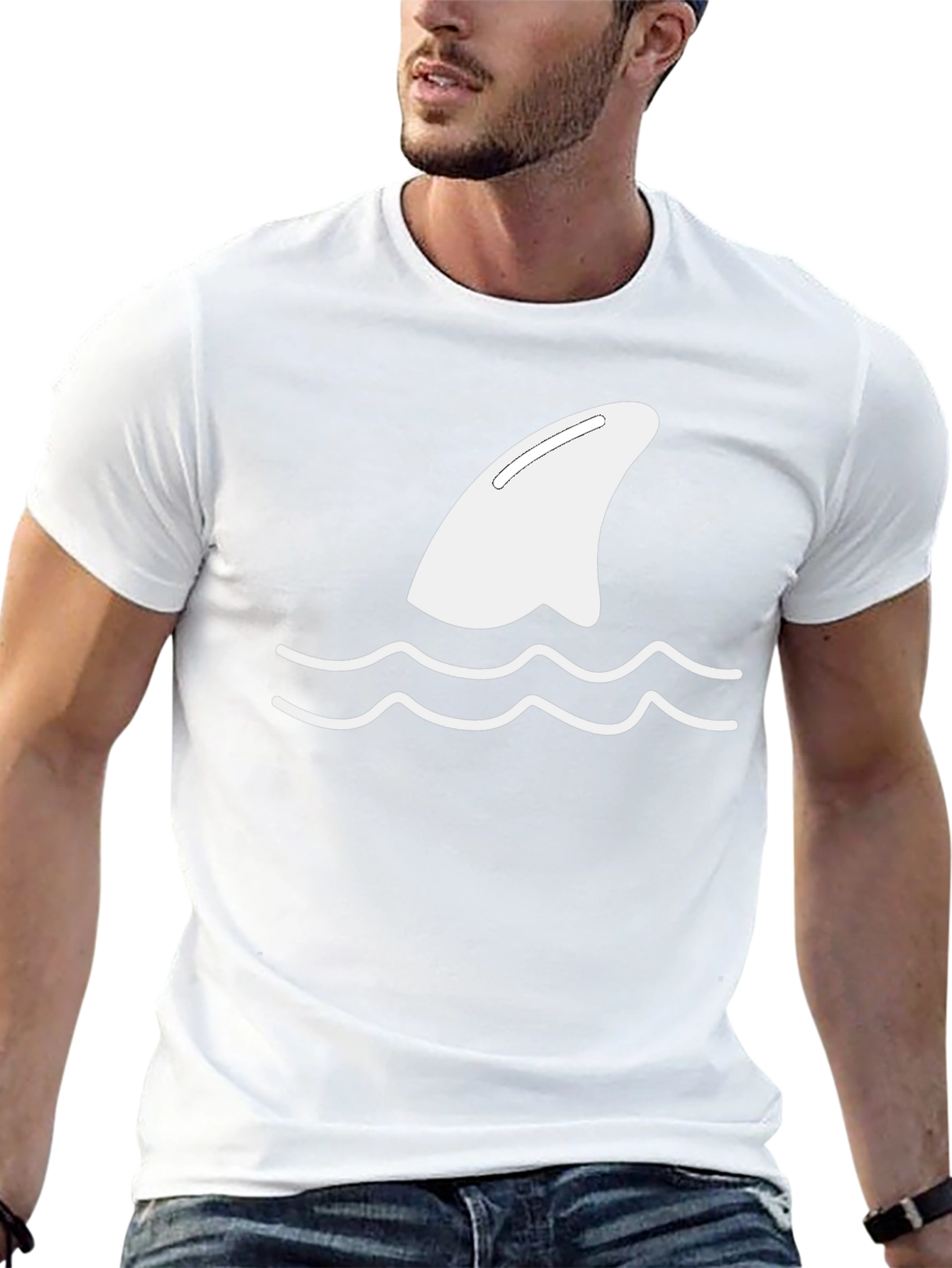 Mens Black Shark Fin Tee