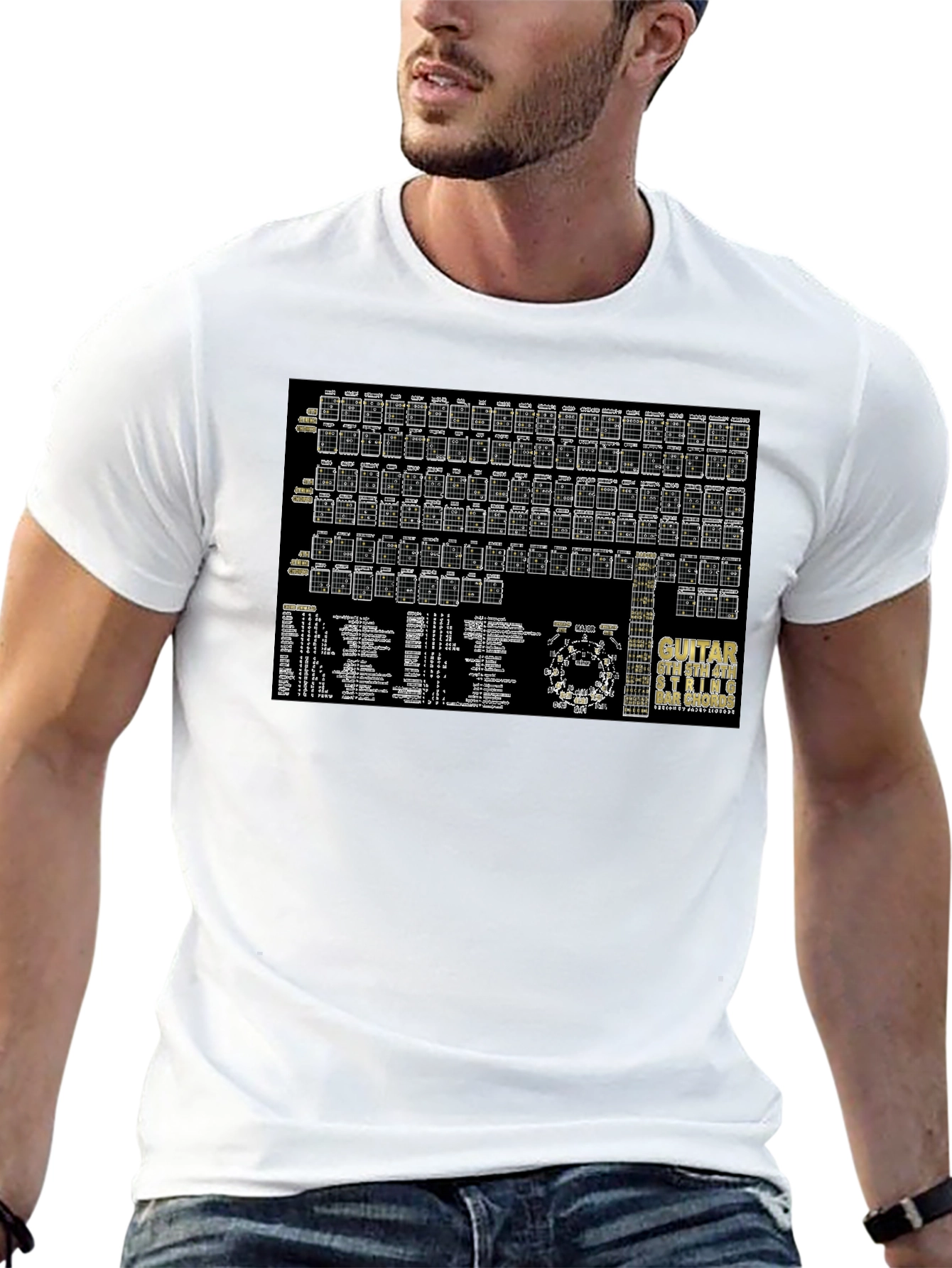 Guitar Chord Chart T-Shirt Music Teacher Musician Tee