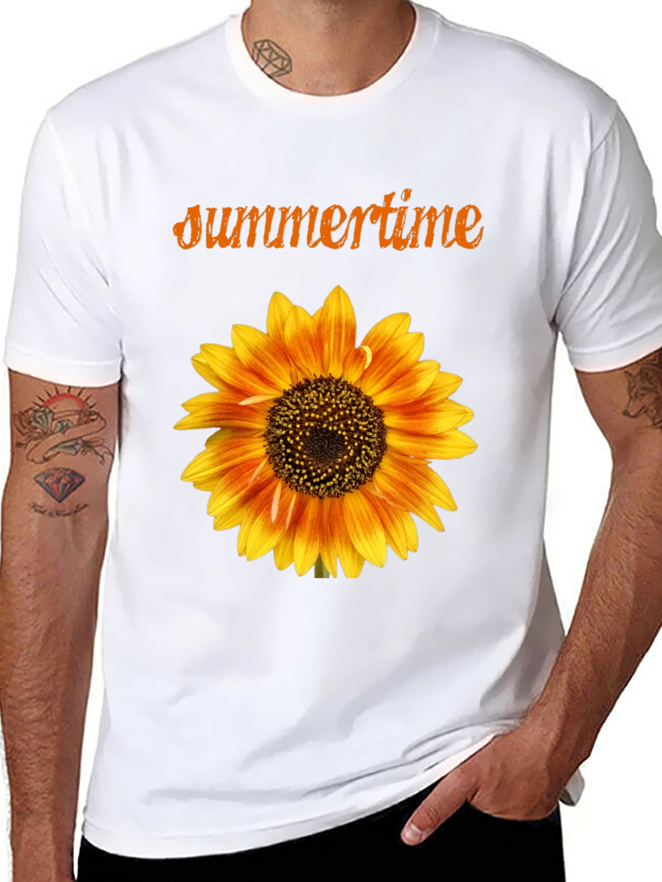 Sunflower Summertime Black T-Shirt