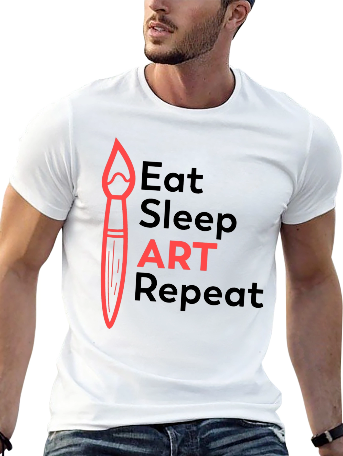 Eat Sleep Art Repeat Graphic Tee - Artists Essential