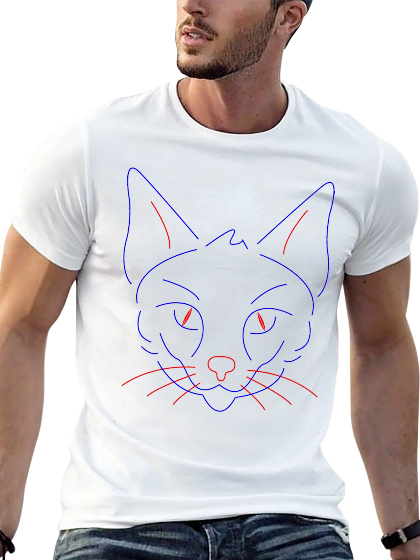 Neon Cat Graphic T-Shirt - Cool Unique Design