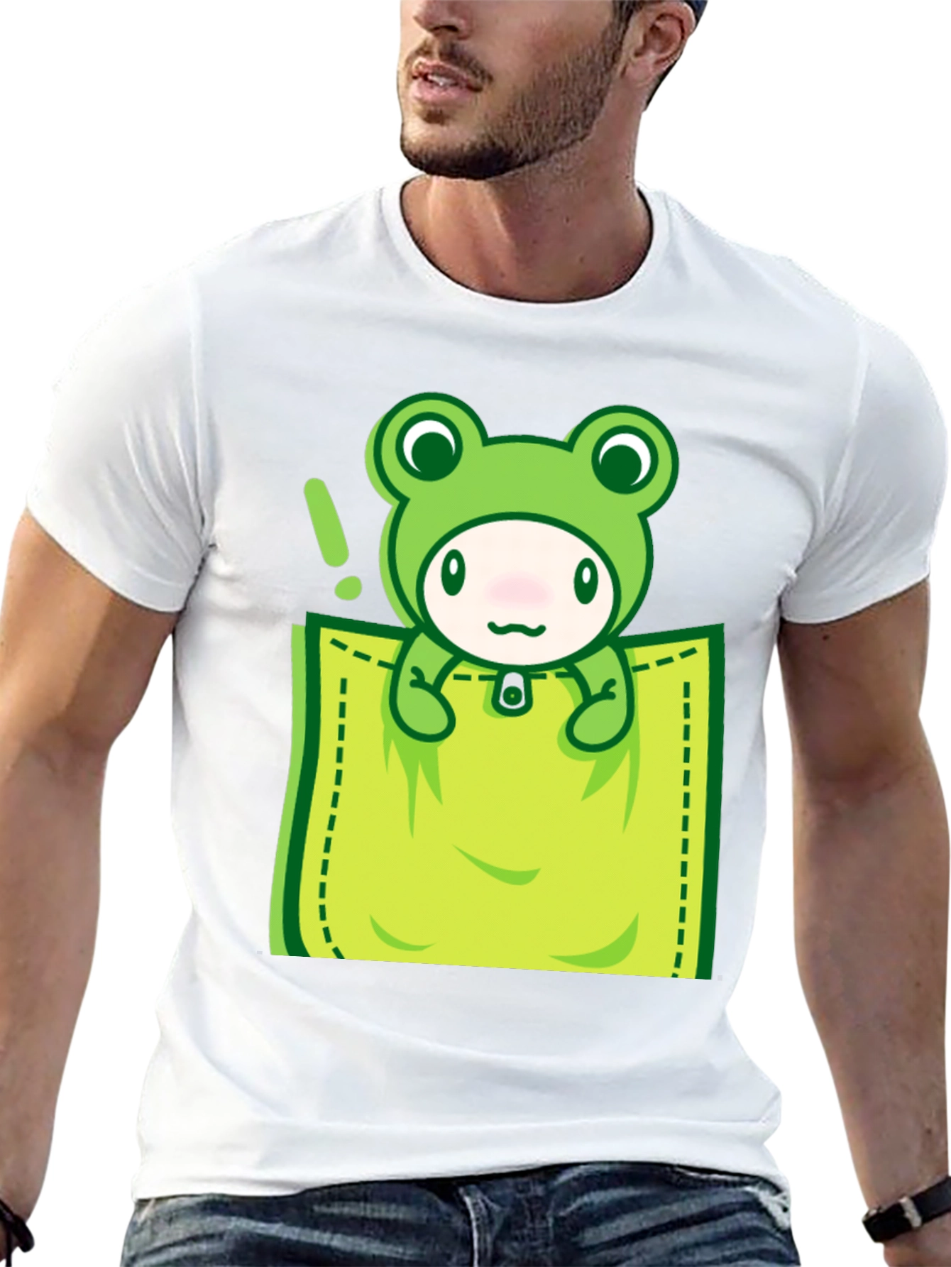 Cute Frog Pocket T-Shirt - Fun Graphic Tee