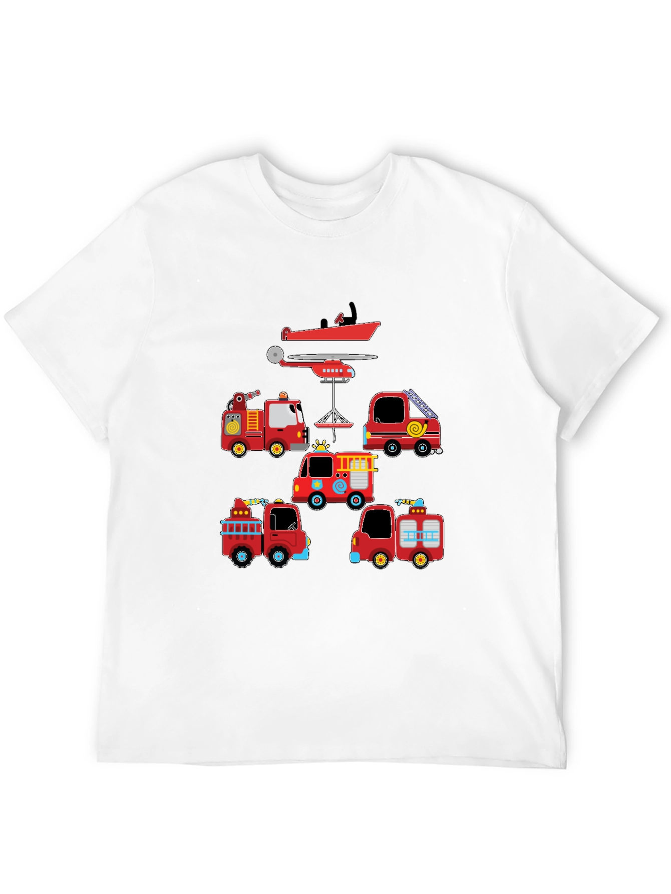 Fire Trucks & Plane Graphic Tee
