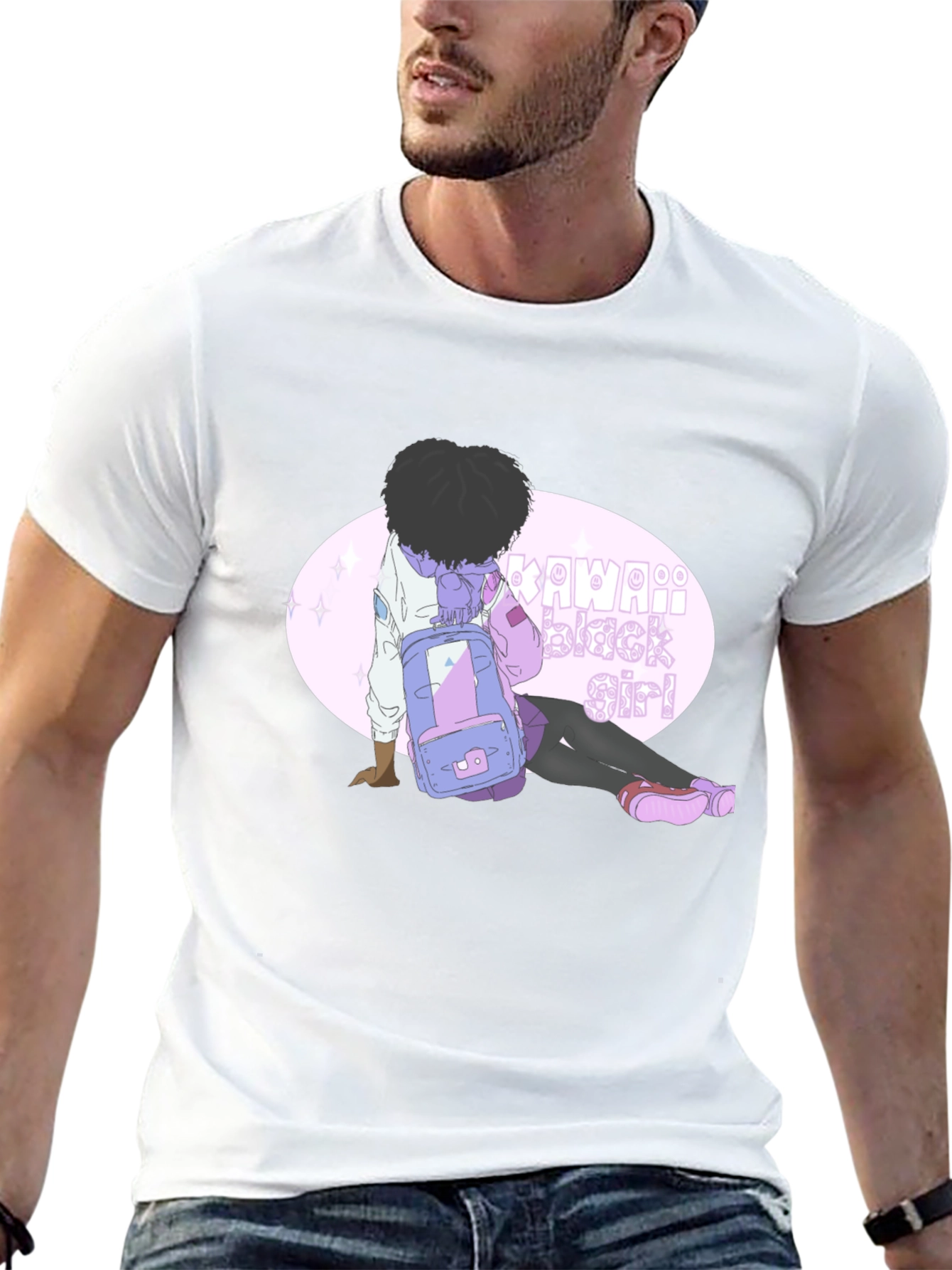 Kawaii Black Girl Graphic Tee - Unisex