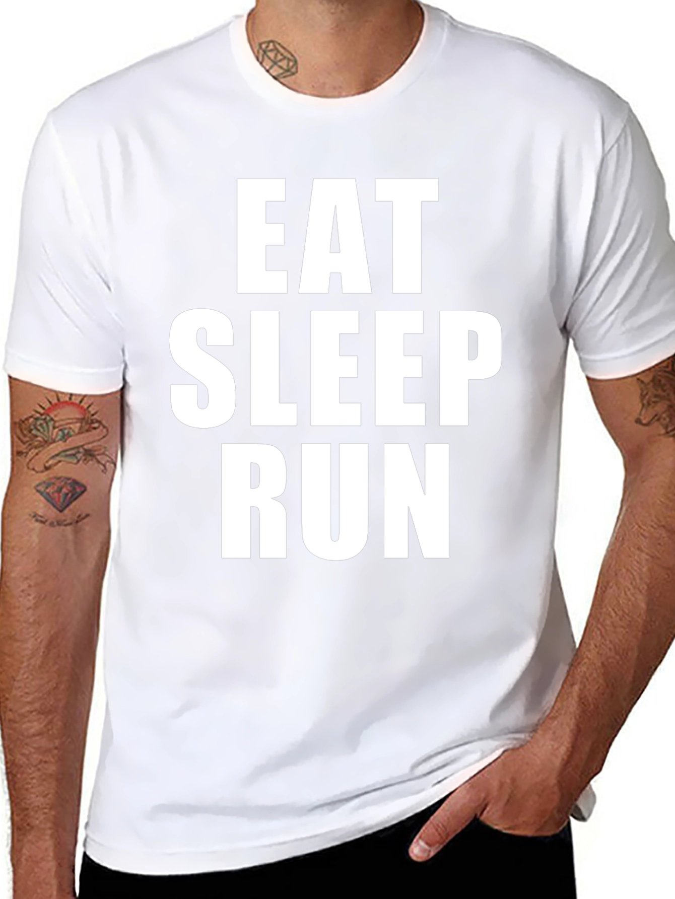 Eat Sleep Run Black Graphic Tee