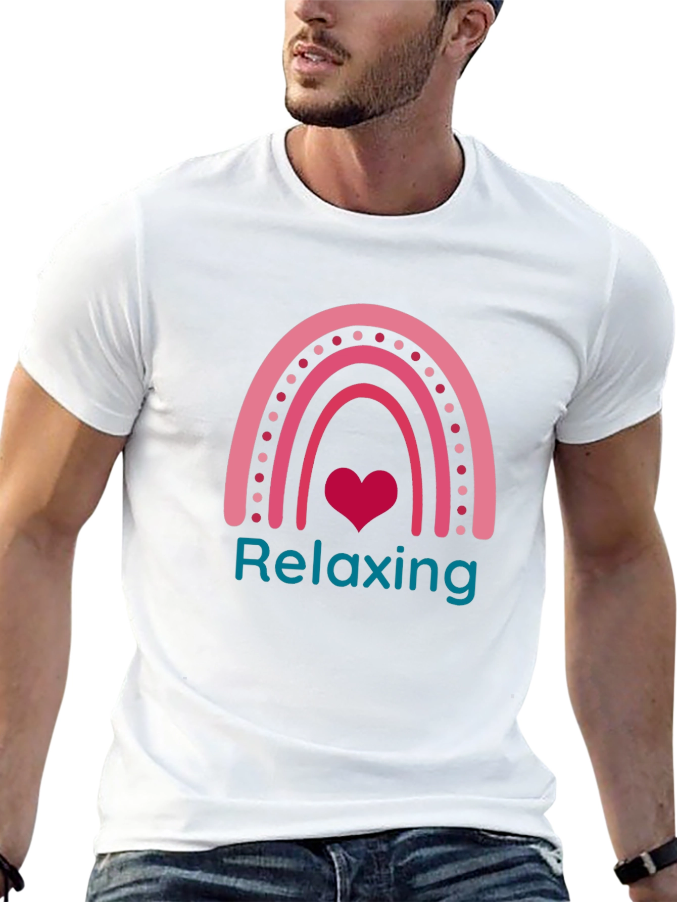 Relaxing Rainbow Heart T-Shirt - Stylish Graphic Tee