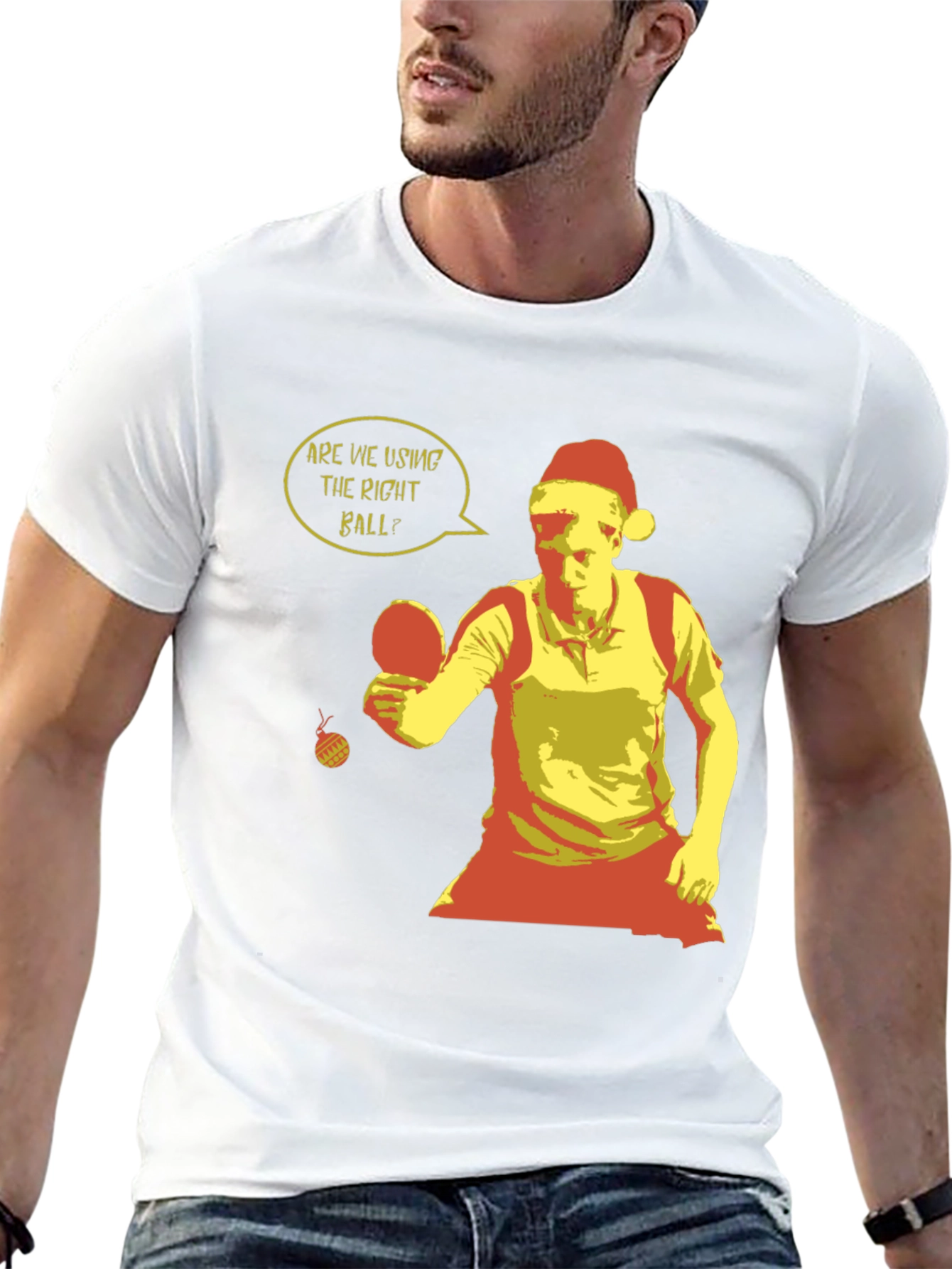 Festive Ping Pong T-Shirt - Holiday Table Tennis Apparel