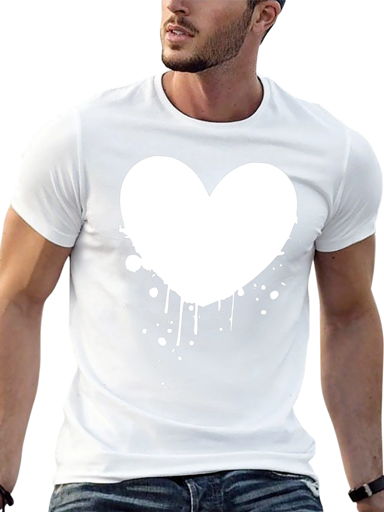Heart Splash Graphic Black T-Shirt