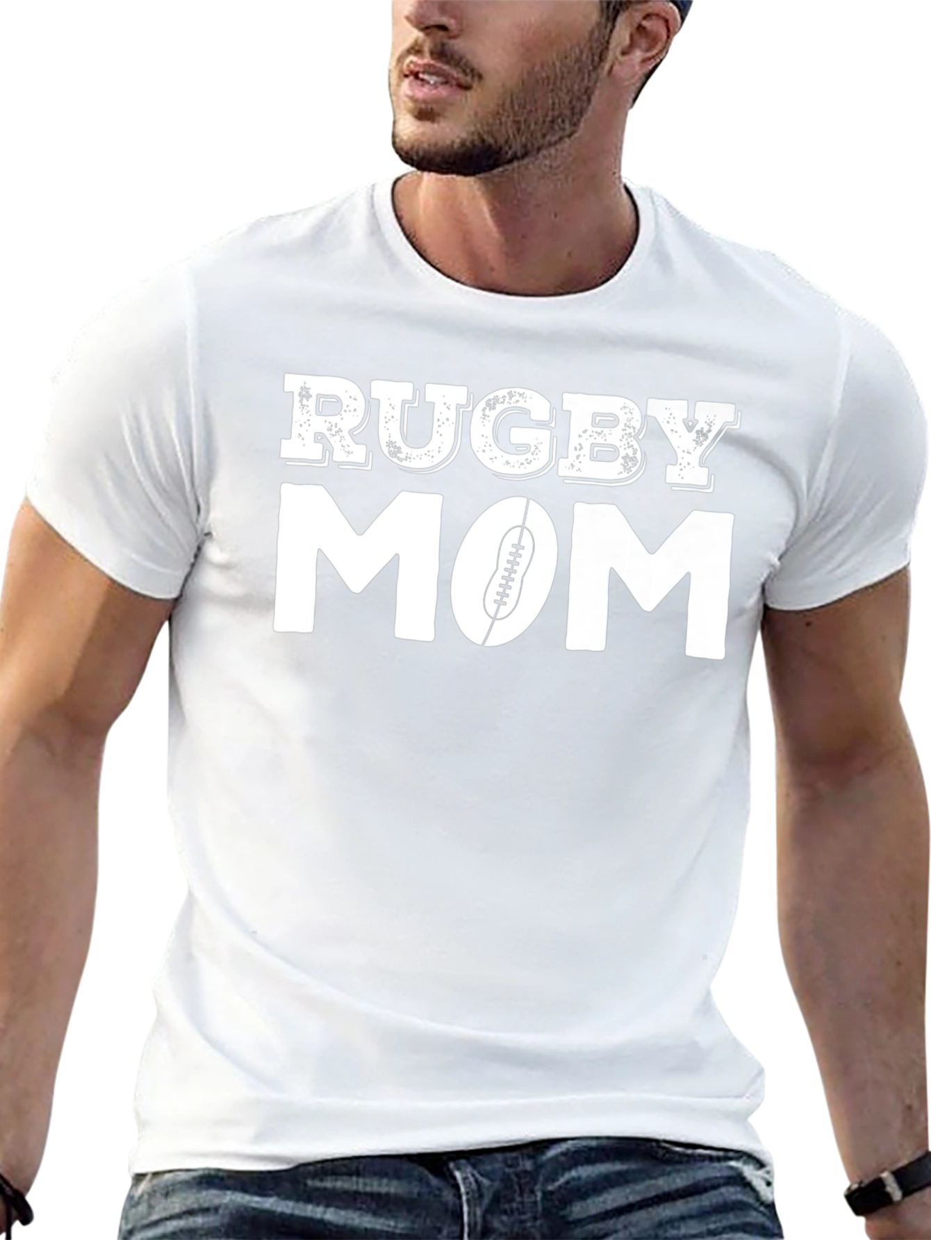 Rugby Mom T-Shirt - Black Graphic Tee
