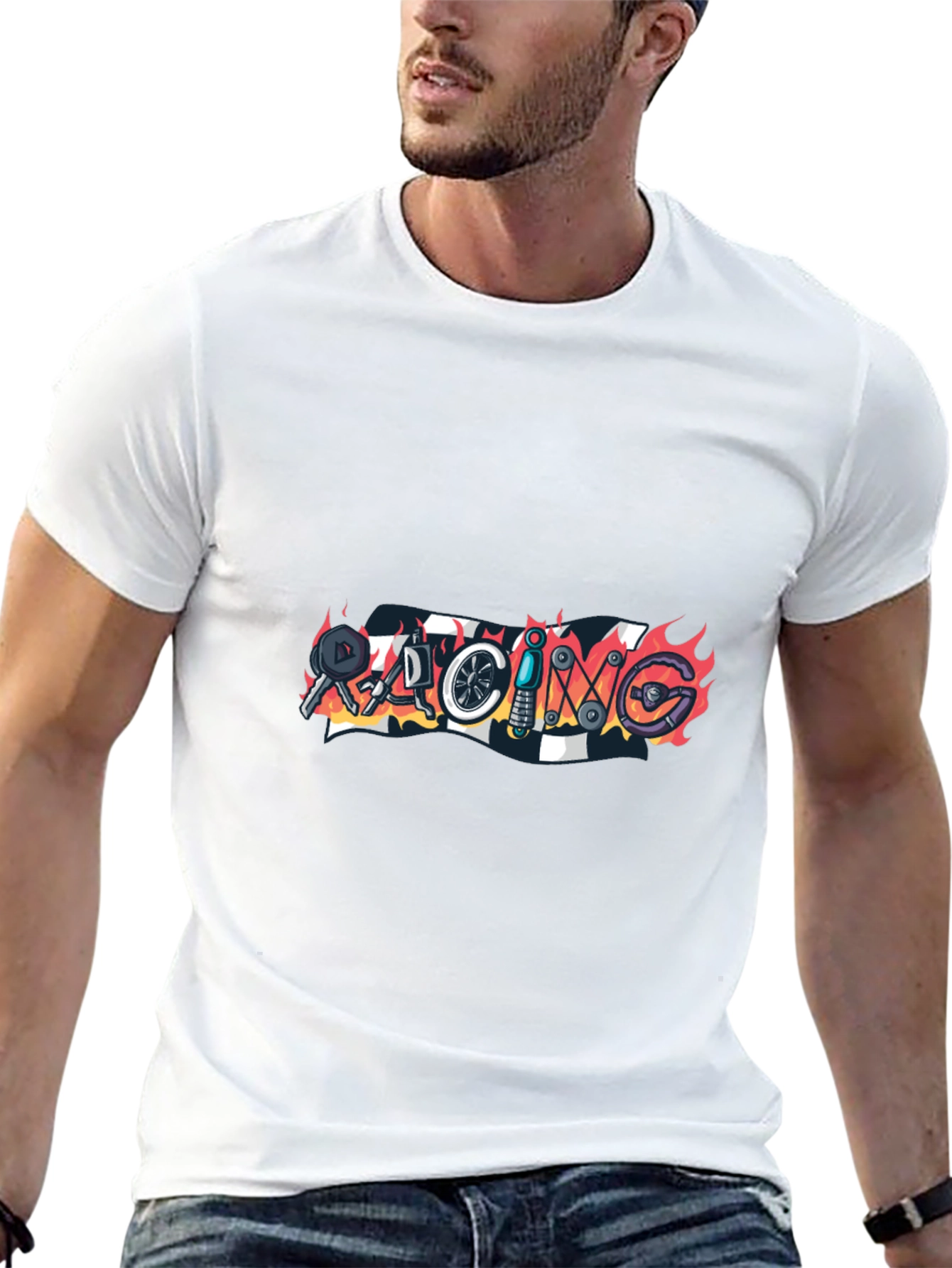 Racing Graphic Black T-Shirt
