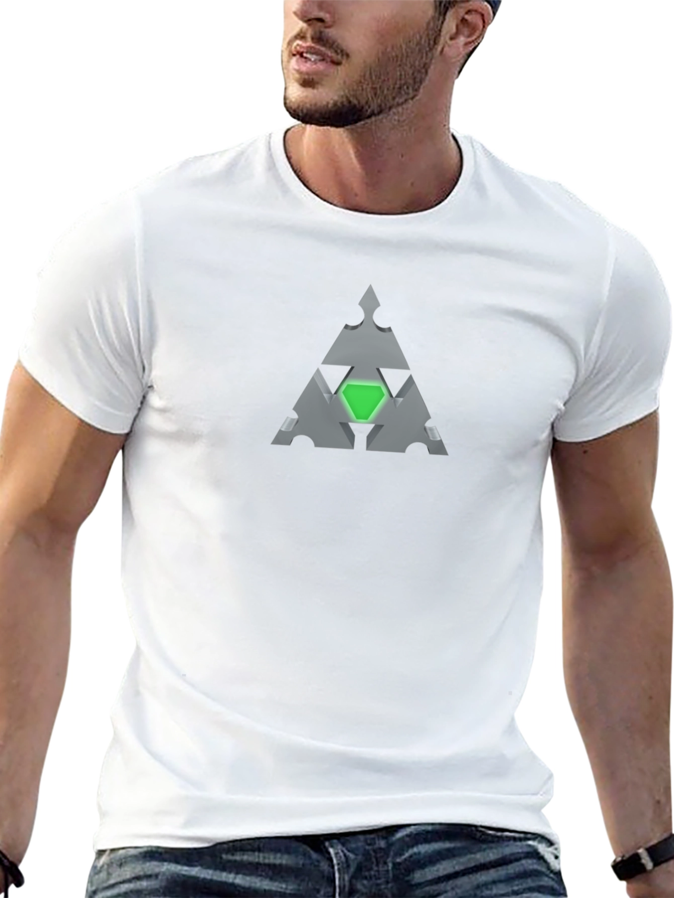 Geometric Triangle T-Shirt - Abstract Style