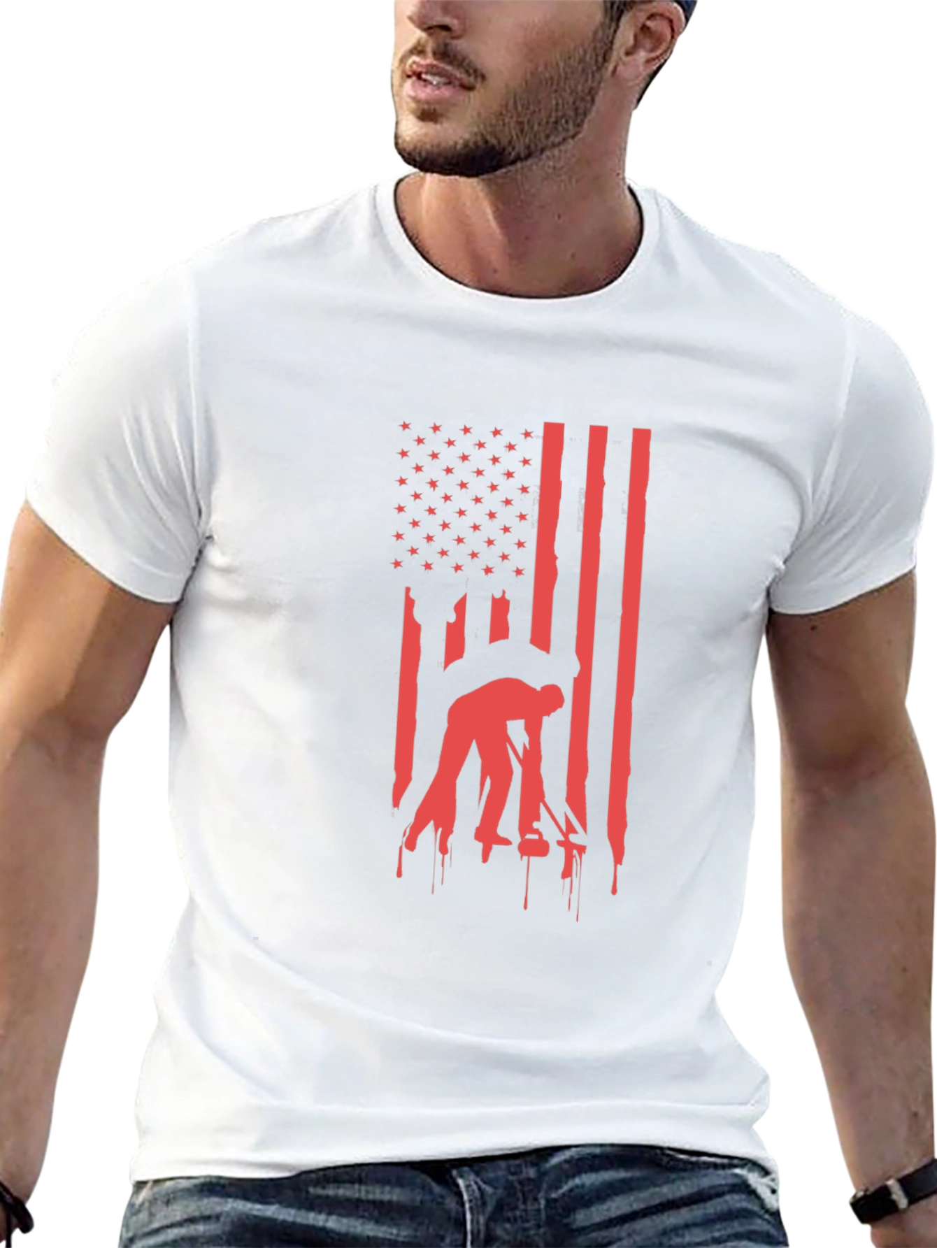 American Flag Welder T-Shirt - Patriotic Welding Tee