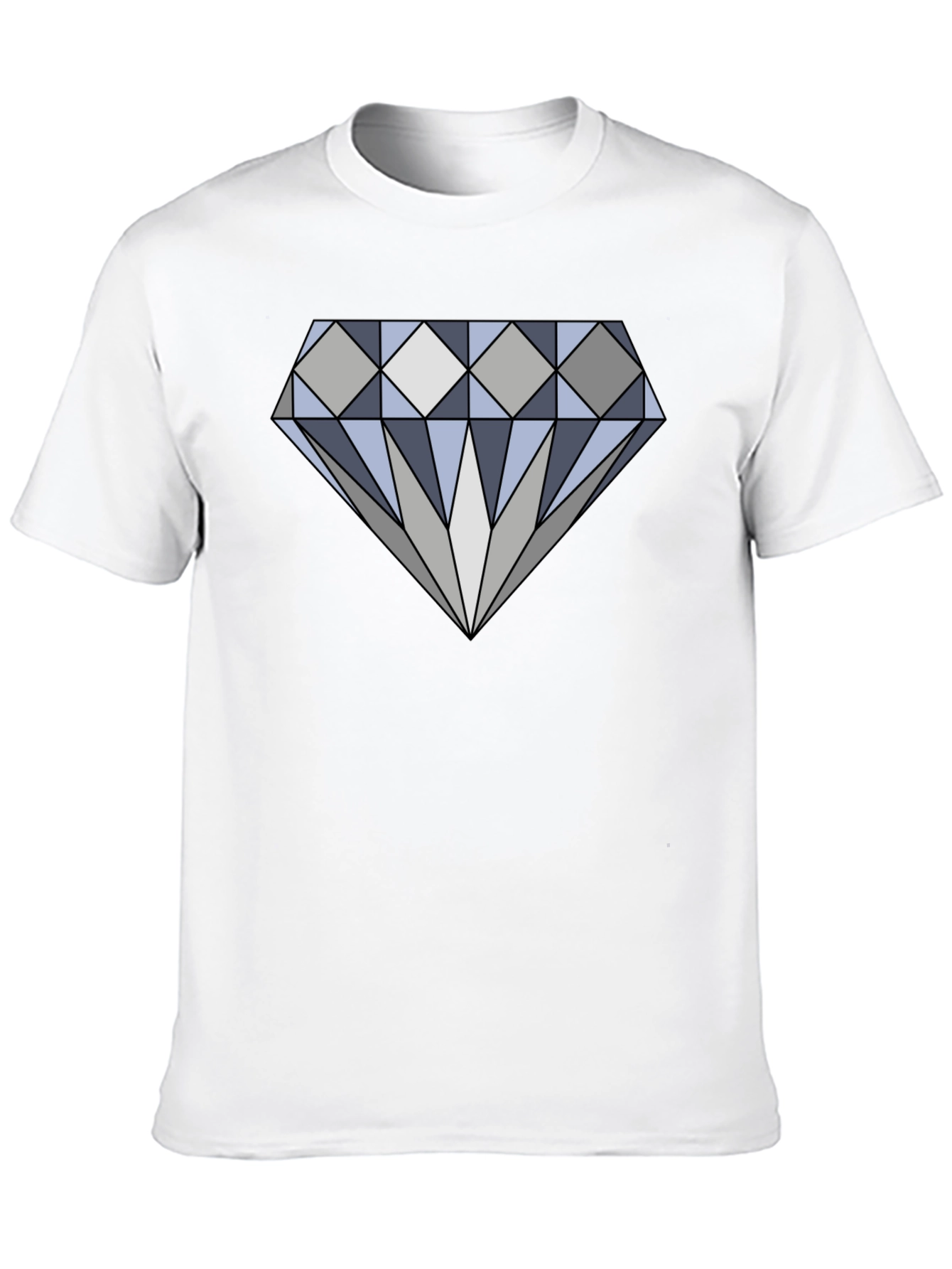 Geometric Diamond Graphic Tee - Modern Black T-Shirt