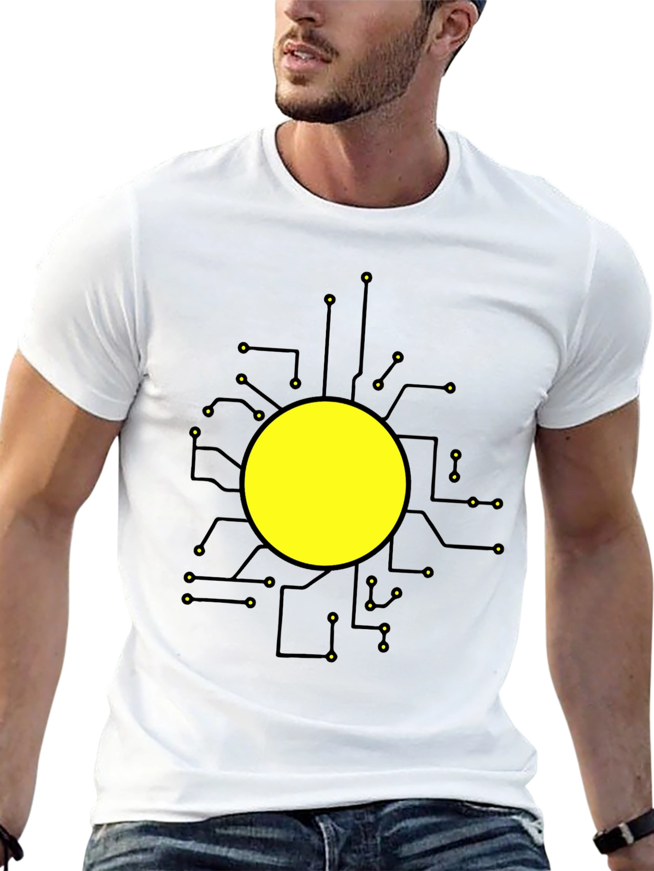 Tech Circuit Graphic Black T-Shirt