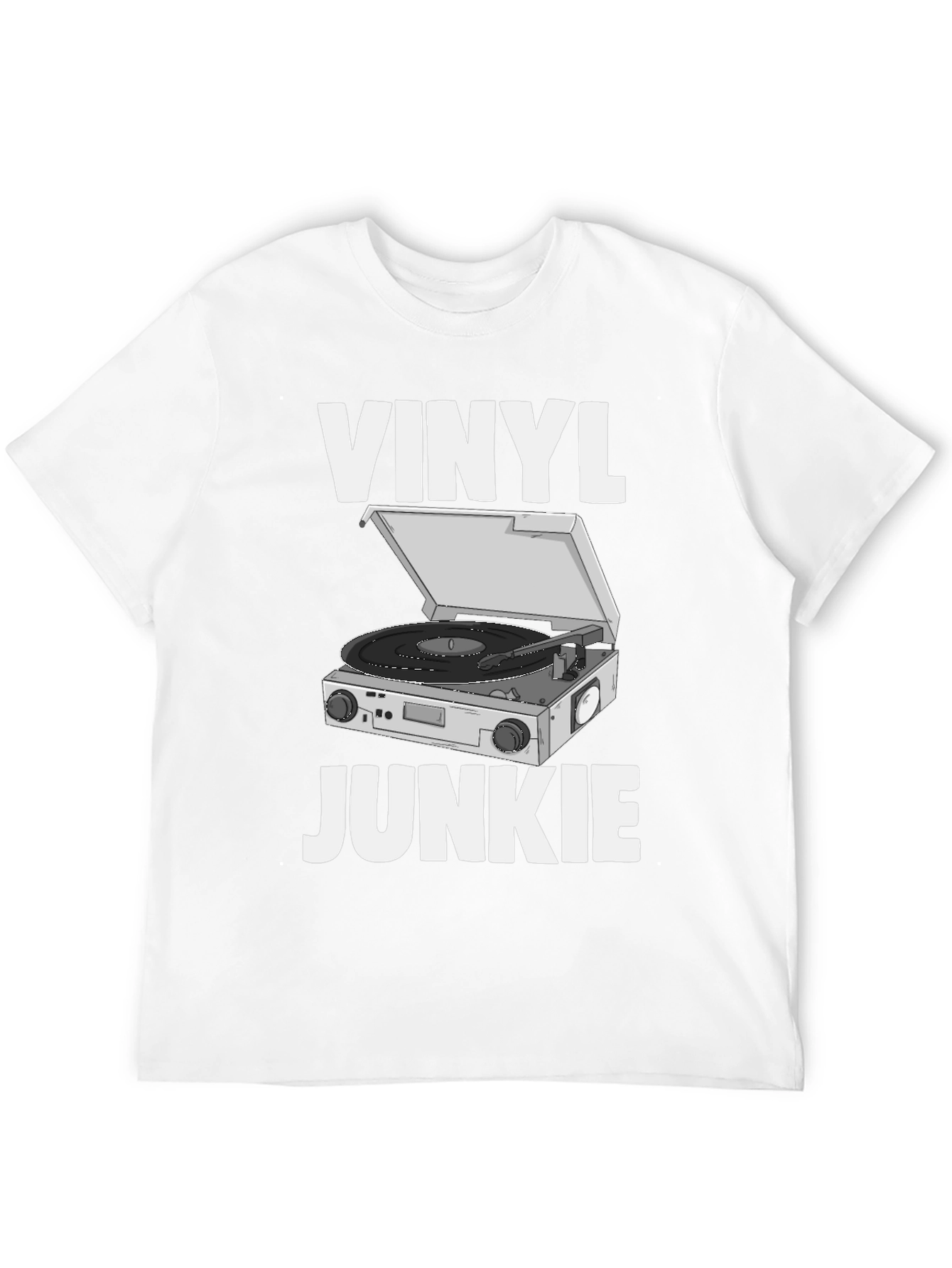 Vinyl Junkie Graphic Tee - Retro Music Lover T-Shirt