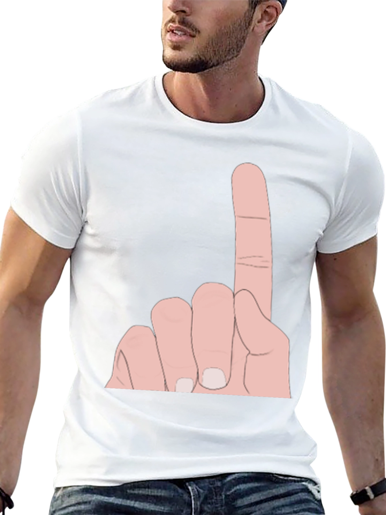 Novelty One Finger Salute Graphic Tee