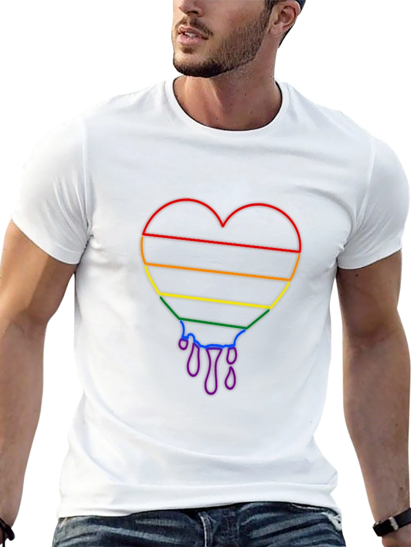 Rainbow Heart Drip Graphic Tee