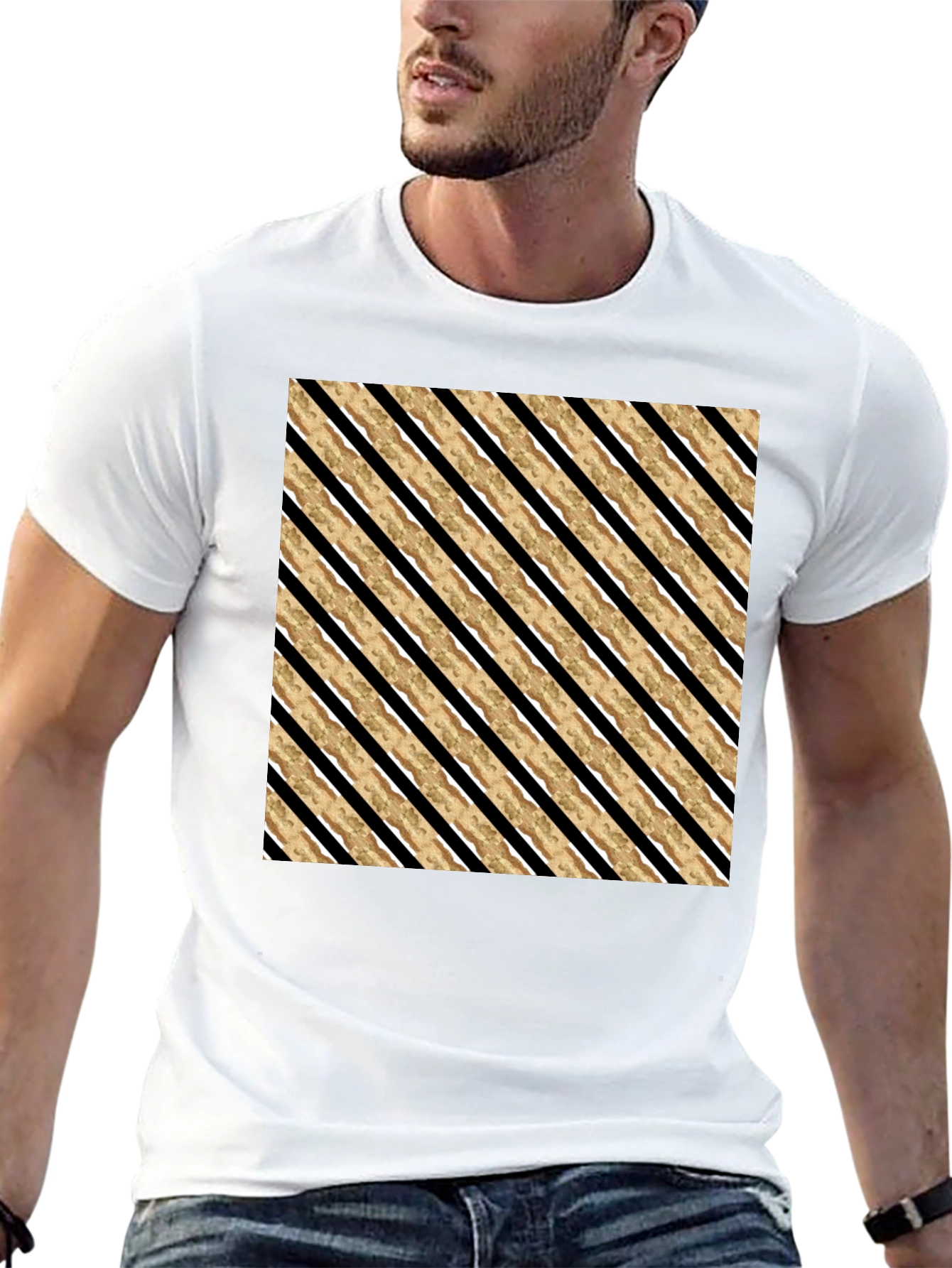 Striped Pattern Tee - Modern Casual Style