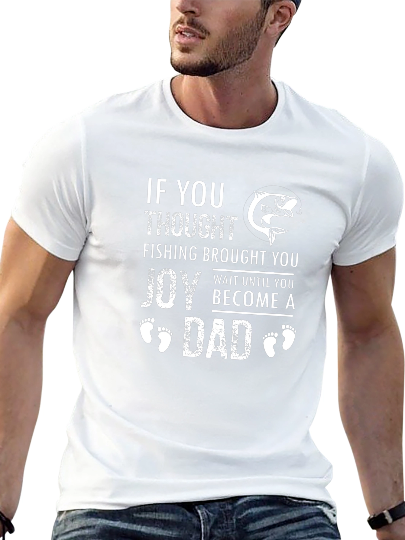 Fishing Dad Graphic Tee - Black Cotton T-Shirt
