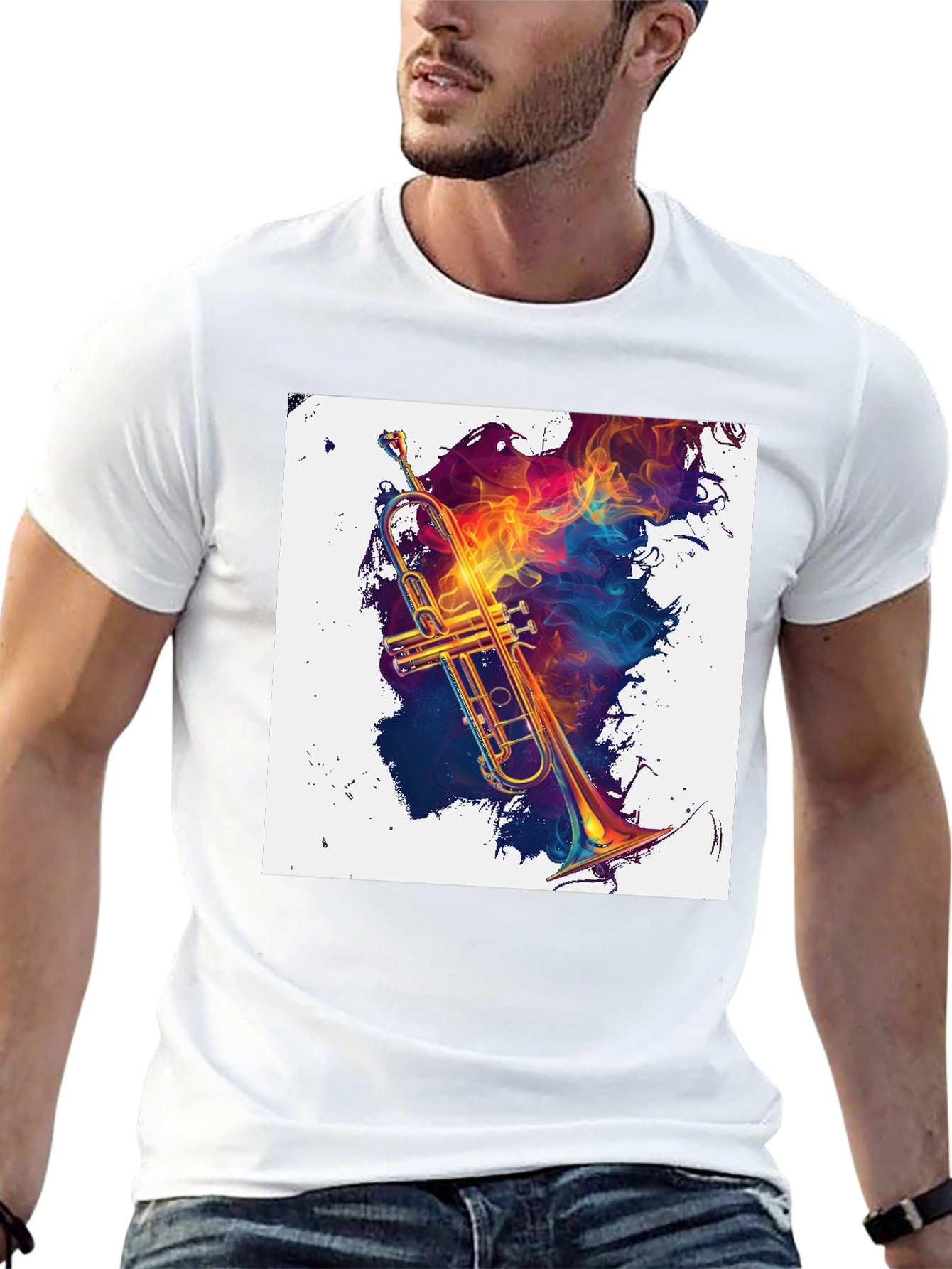 Musical Fire Trumpet Graphic Tee