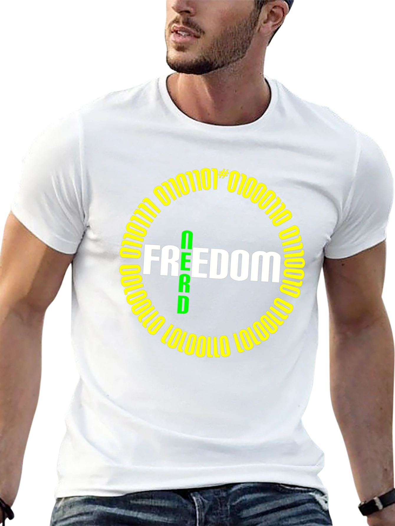 Freedom Nerd Binary Code T-Shirt - Geeky & Stylish