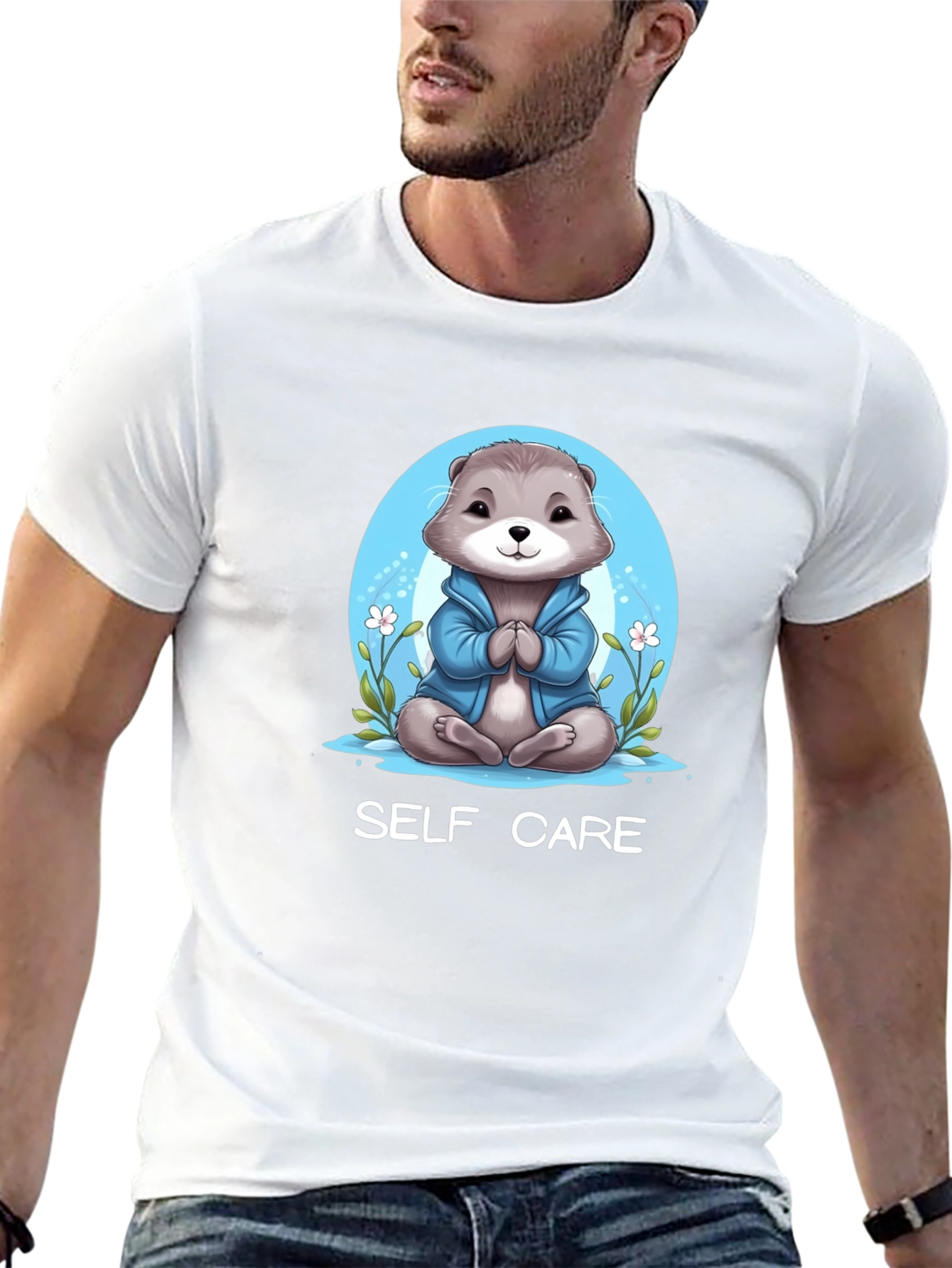 Self Care Otter Graphic Tee - Relax & Recharge