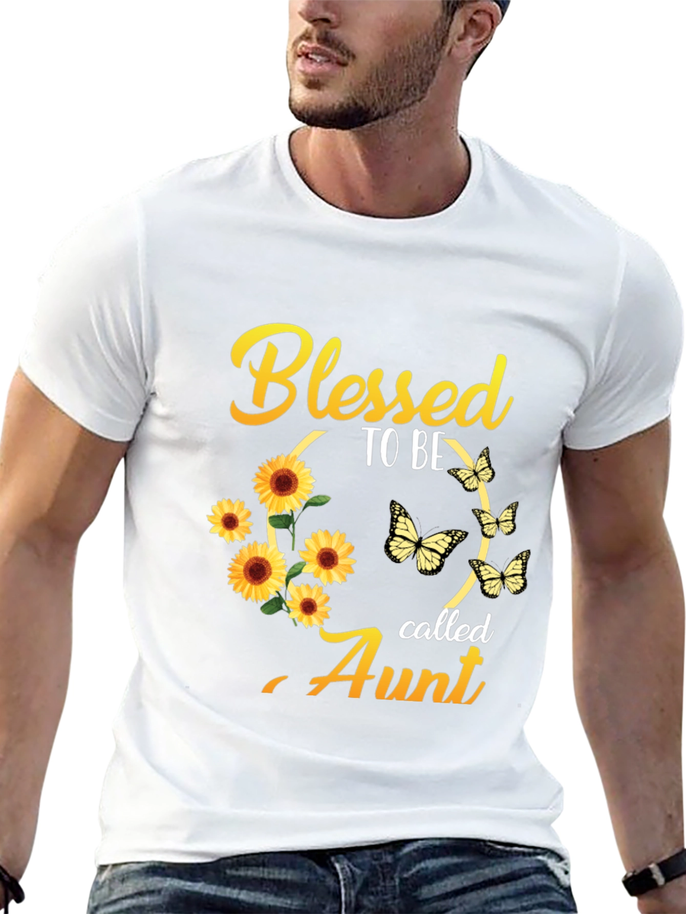 Blessed Aunt Sunflower Butterfly Graphic Tee