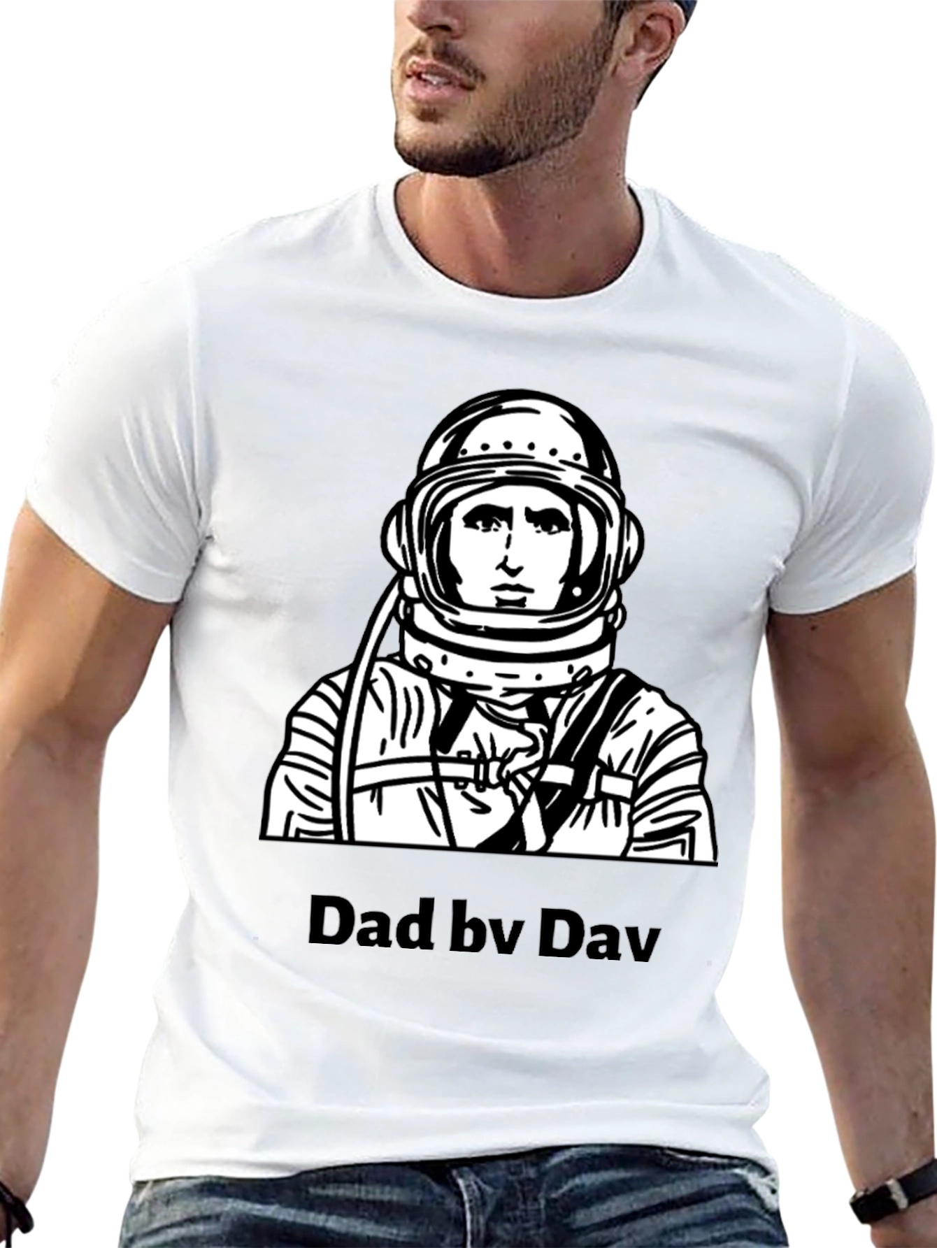 Dad by Dav Spaceman Graphic T-Shirt