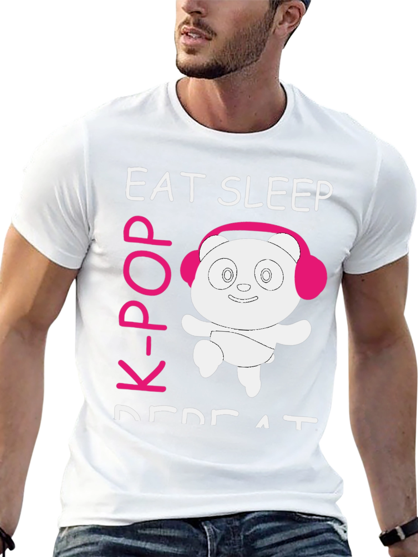 Eat Sleep K-Pop Repeat Panda T-Shirt