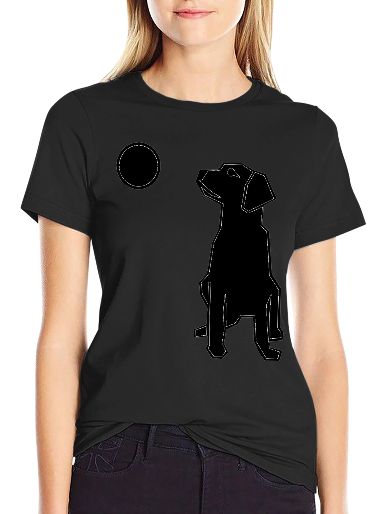 Abstract Dog Graphic Tee - Modern Pet Lover Shirt