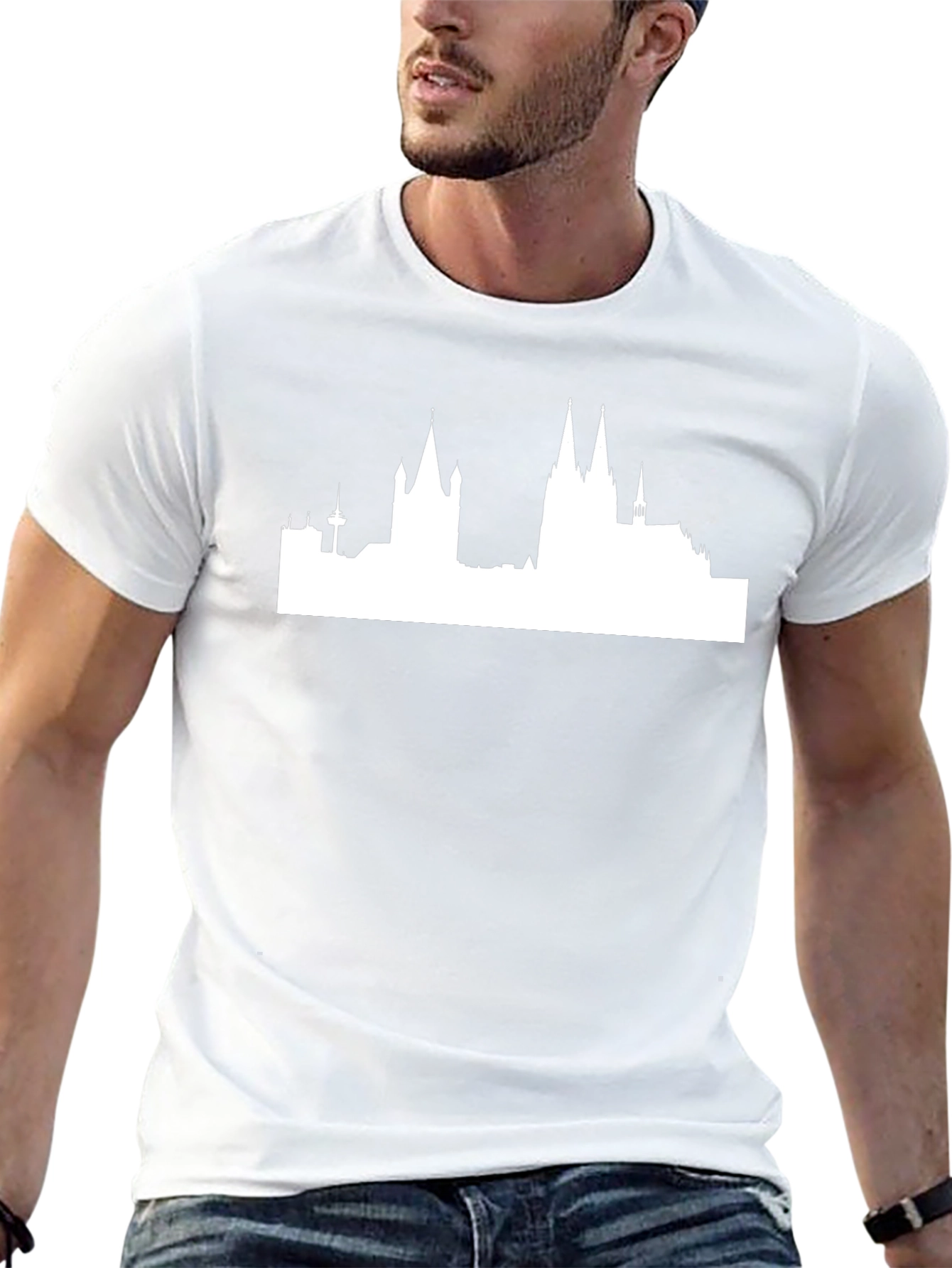 Cityscape Graphic Tee - Black Crewneck T-Shirt