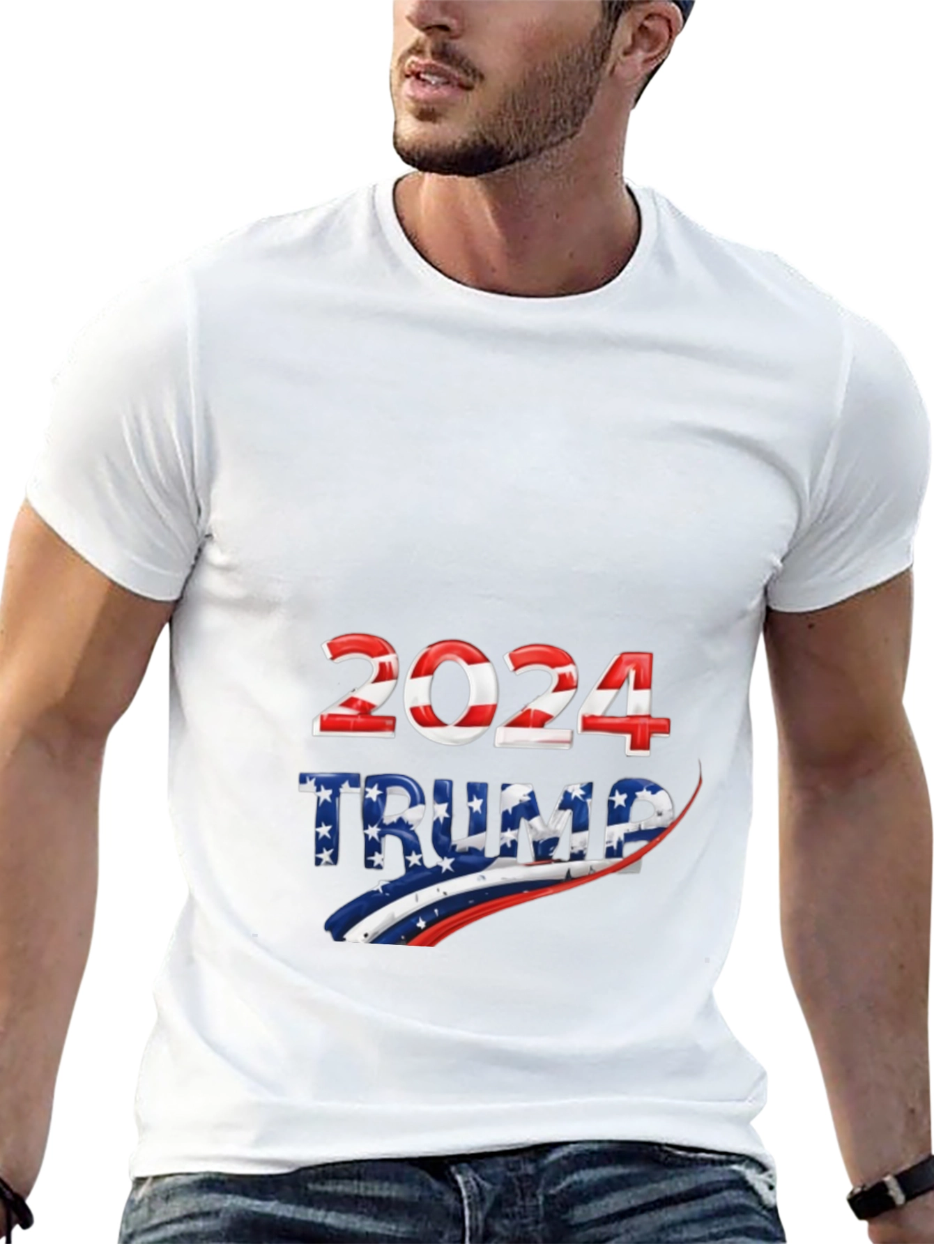 Trump 2024 Patriotic Graphic Tee - Black