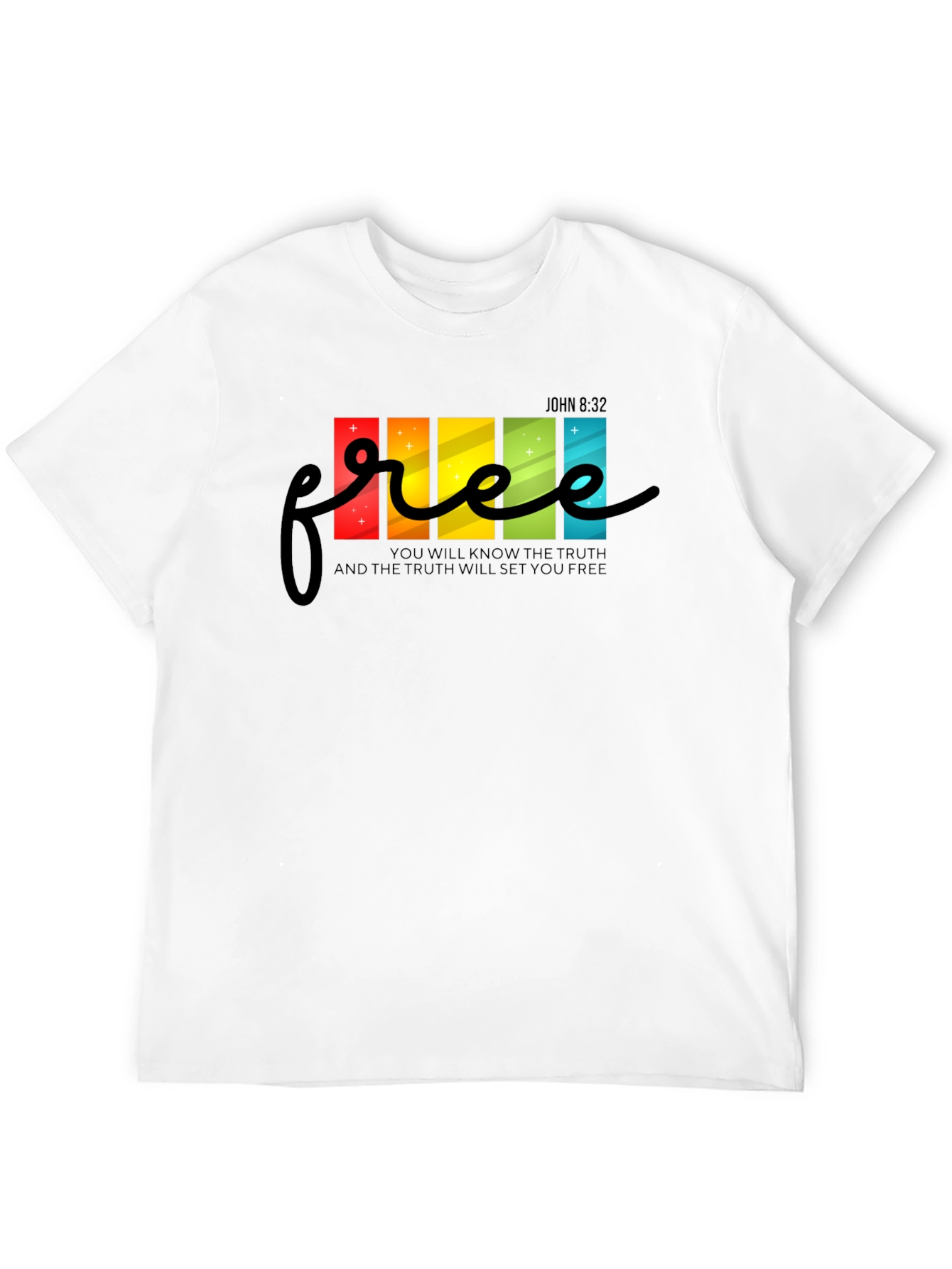 Free - John 8:32 T-Shirt - Christian Tee