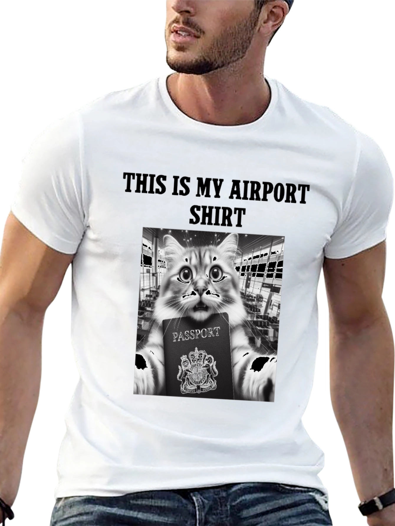 Airport Cat T-Shirt - Funny Travel Tee