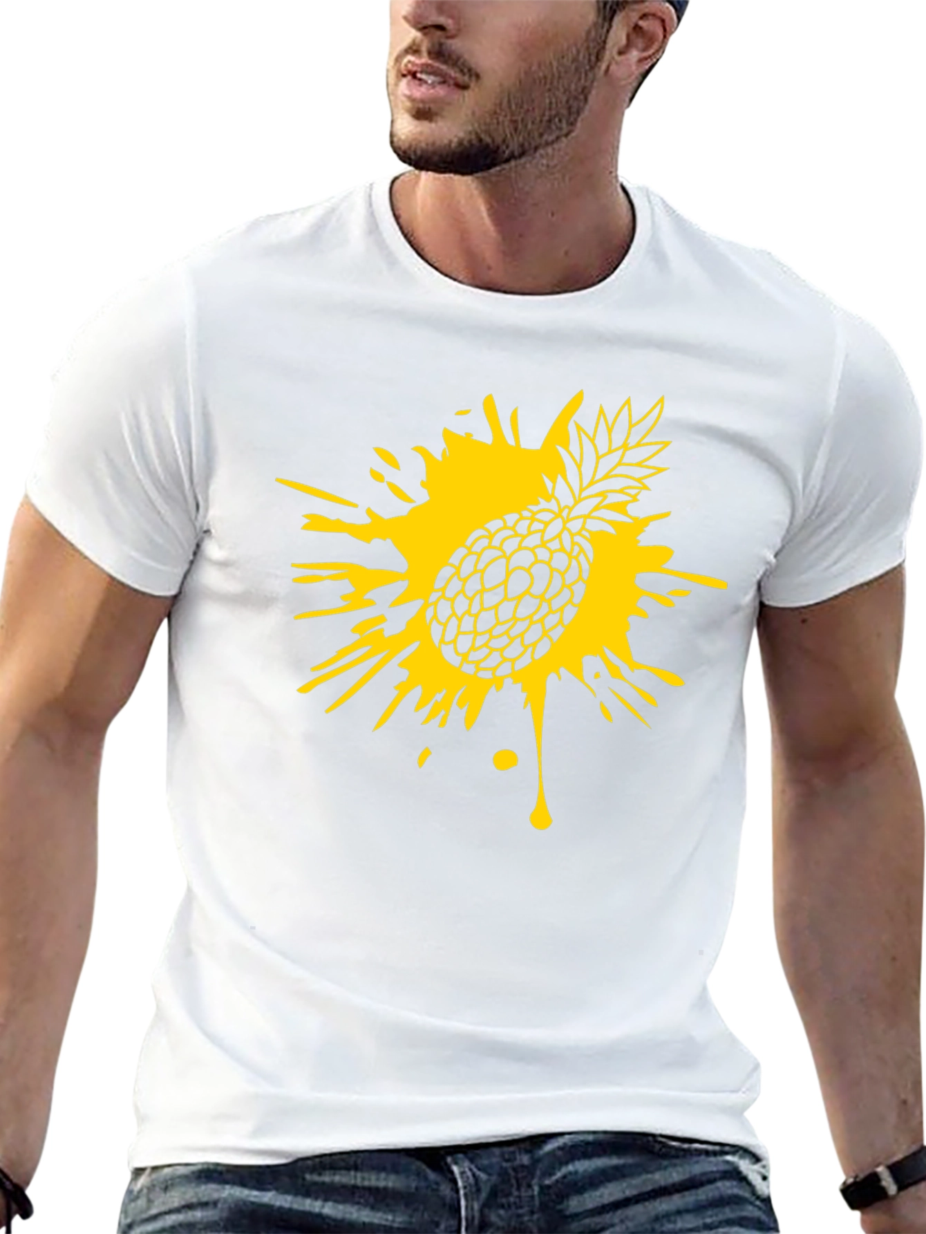 Pineapple Splatter Graphic Tee - Black
