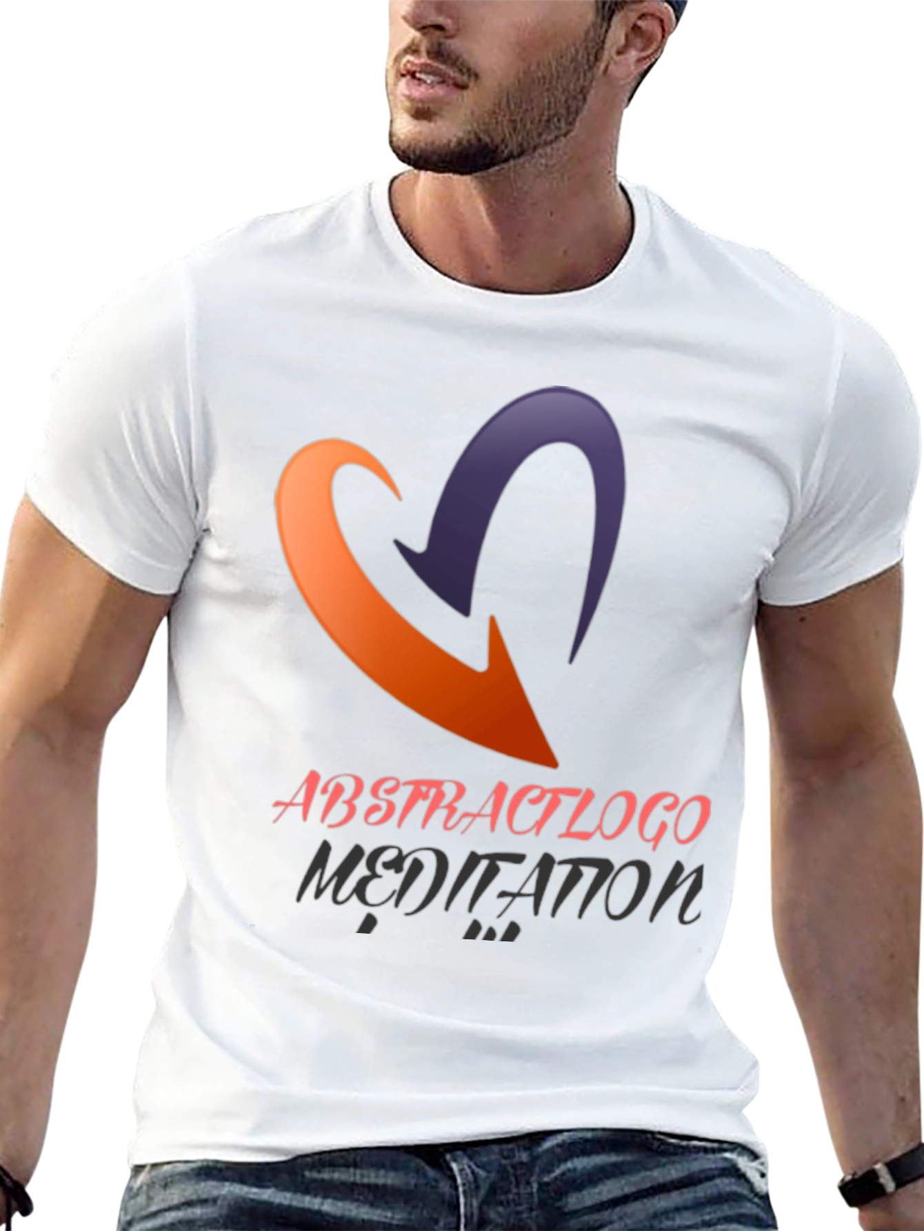 Abstract Logo Meditation Graphic Black T-Shirt
