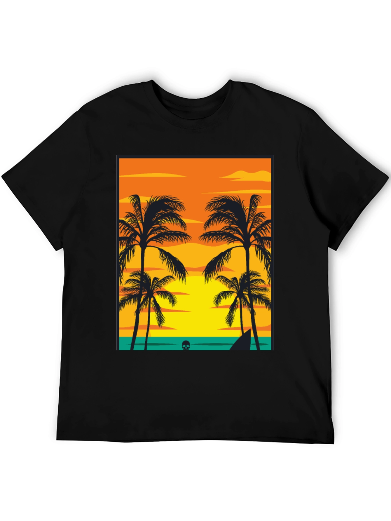 Tropical Sunset Palm Tree Graphic Tee