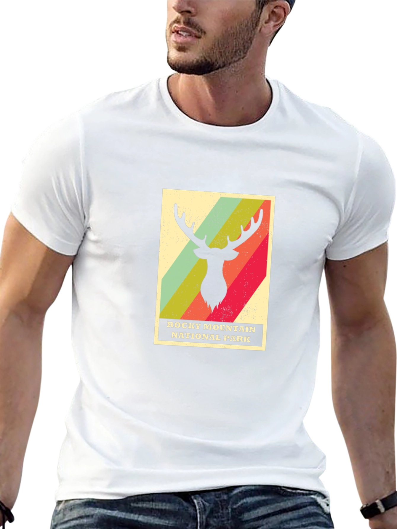 Rocky Mountain National Park T-Shirt - Retro Deer Design