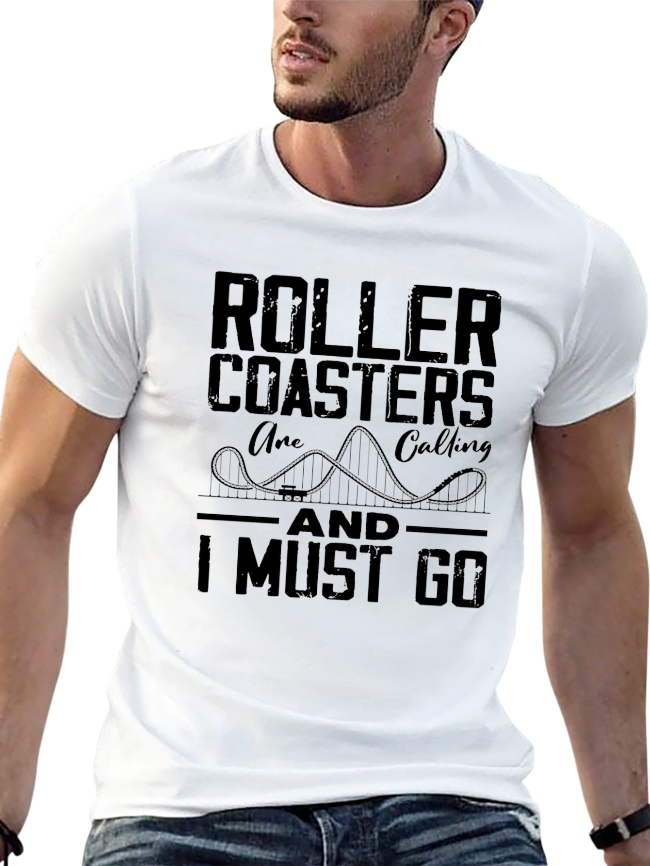 Roller Coaster Calling Black T-Shirt