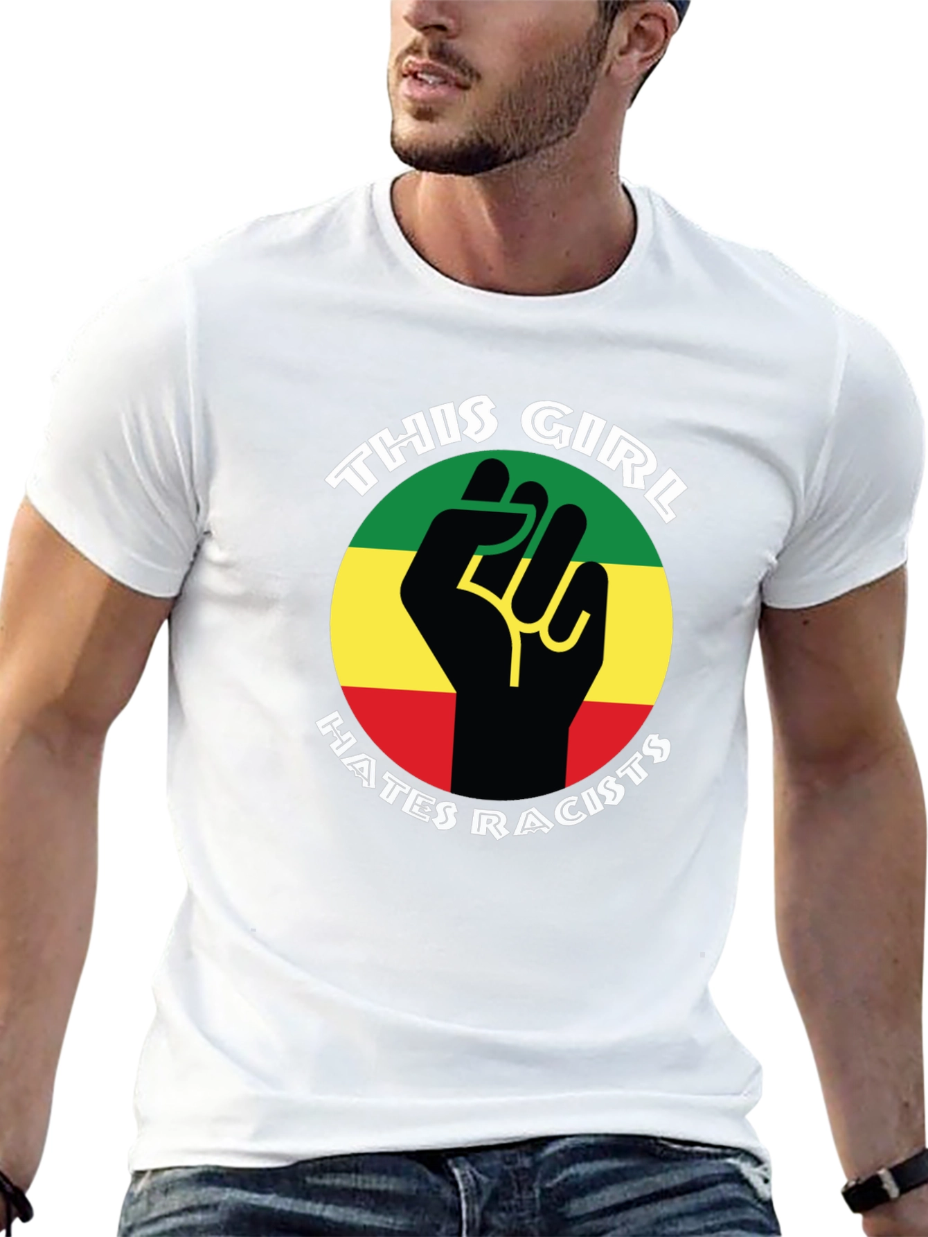 This Girl Hates Racists T-Shirt - Empowering Design