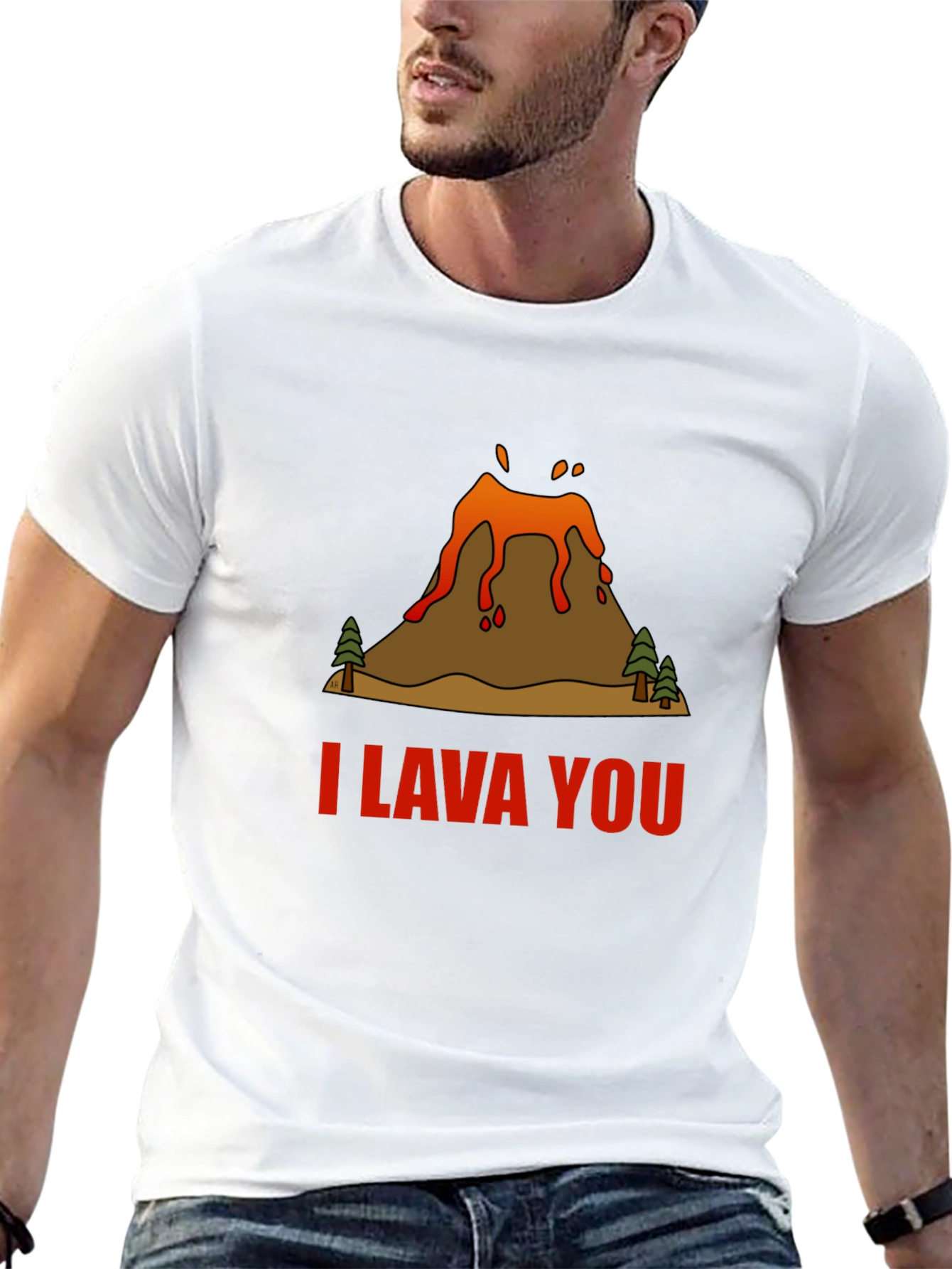 I Lava You Volcano Graphic Tee - Black