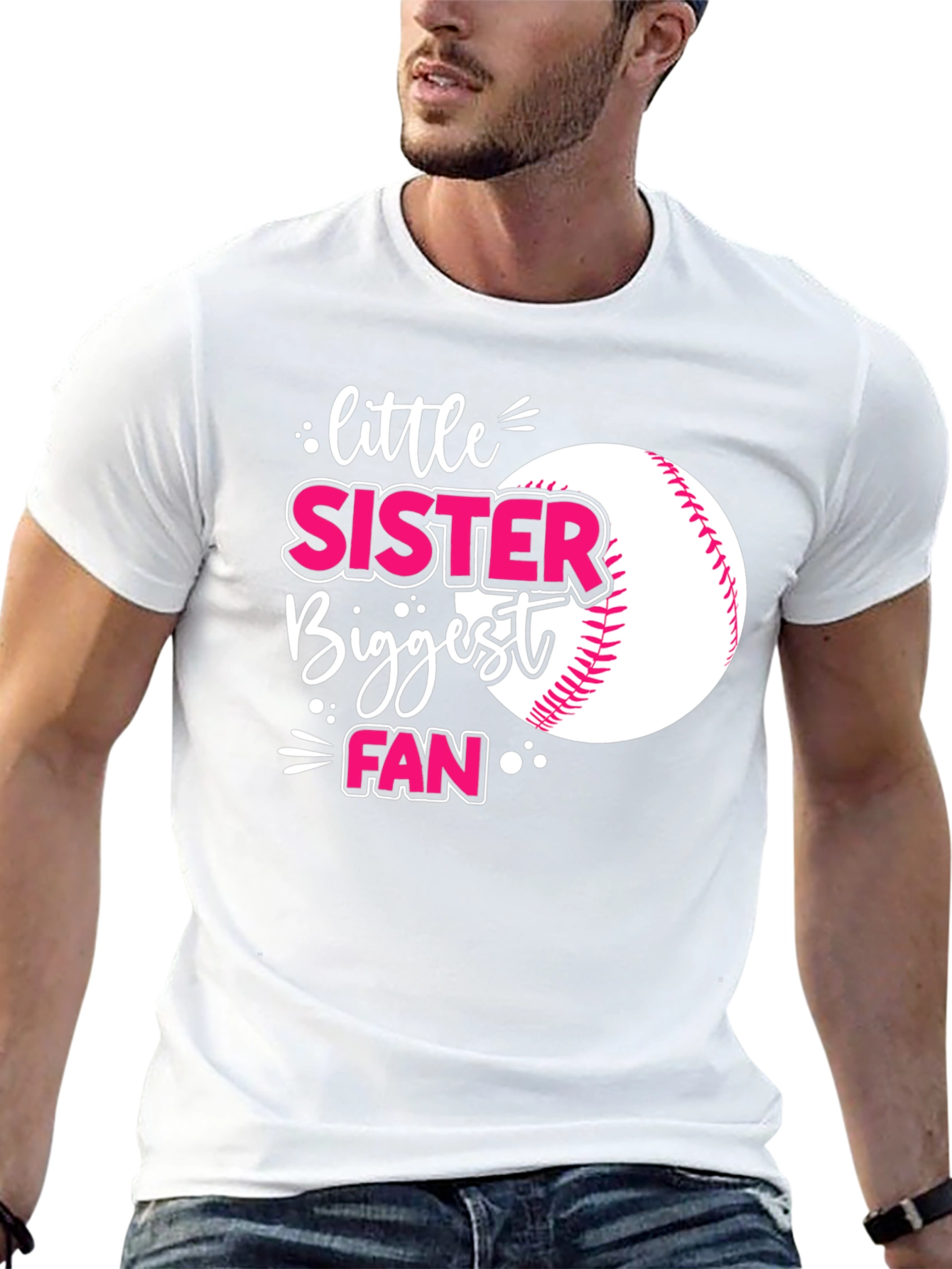 Little Sister Baseball Fan T-Shirt