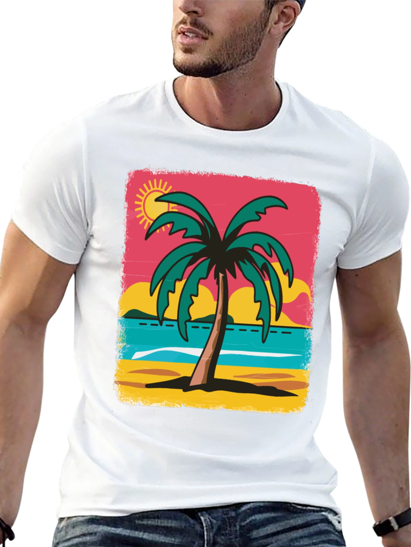 Tropical Palm Tree Graphic T-Shirt